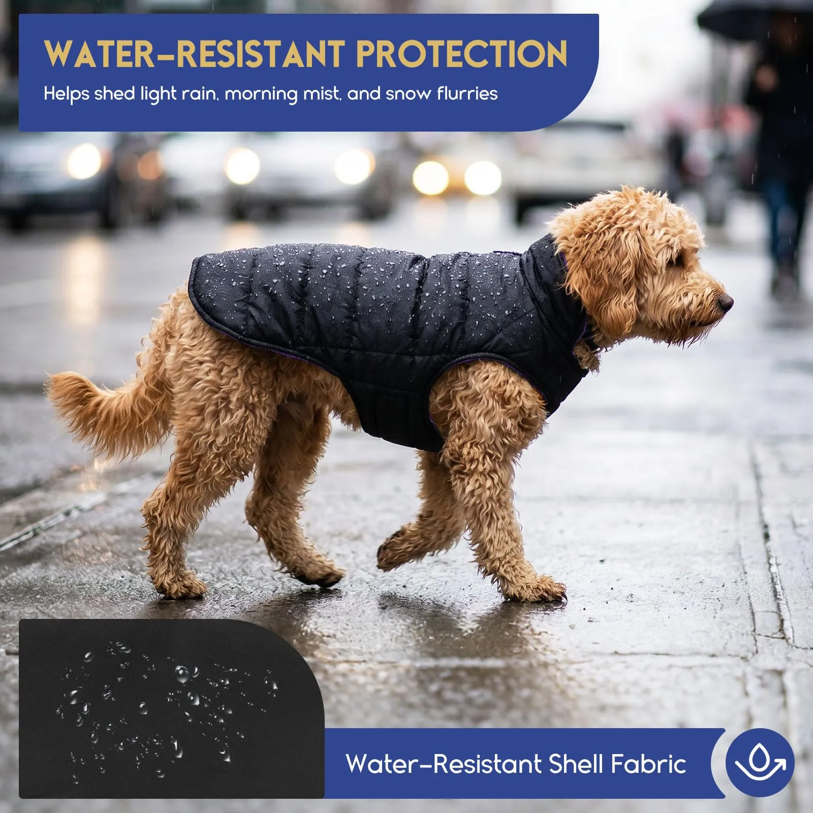 ASENKU Cappotto Invernale Reversibile Impermeabile per Cani, Viola, X-Large - immagine 4