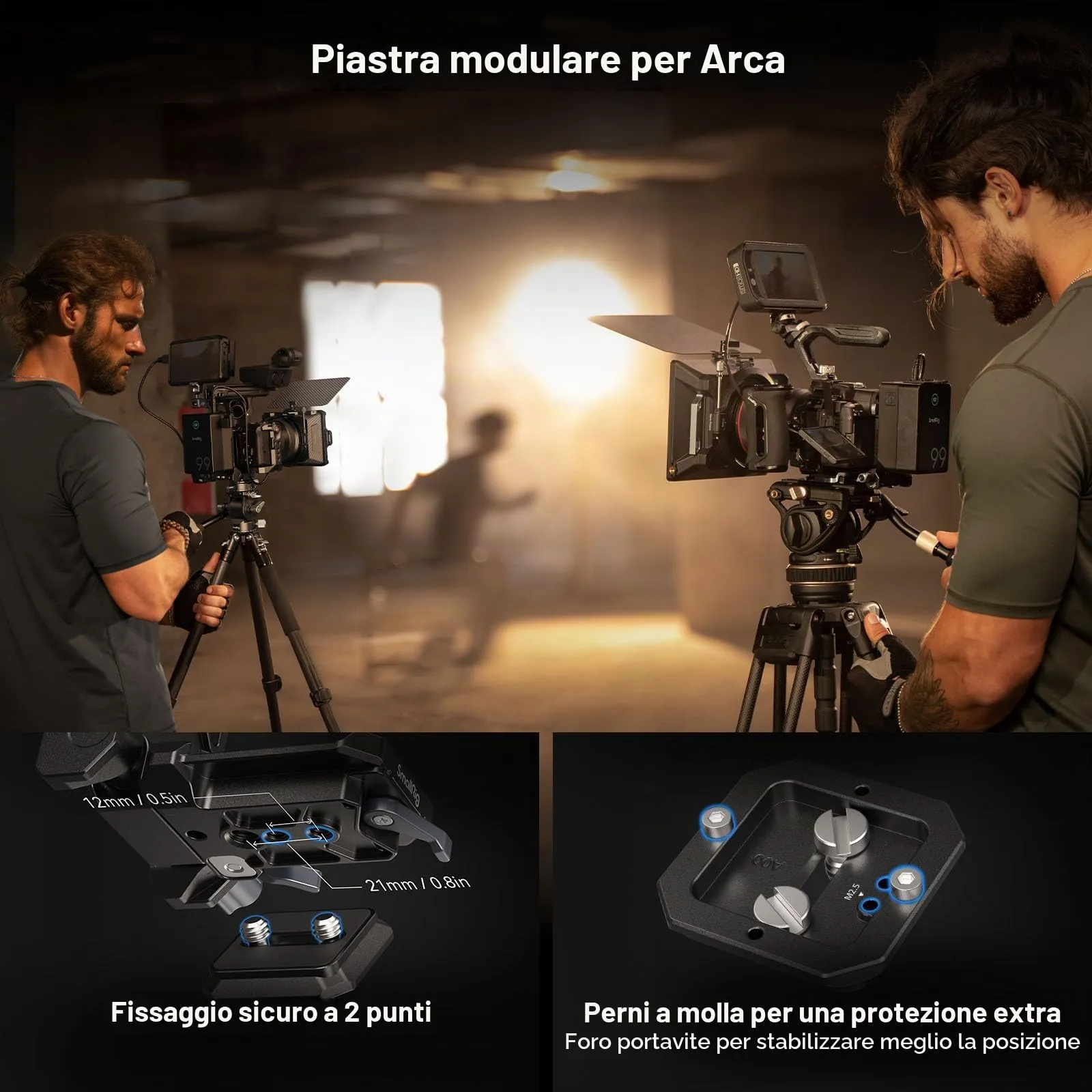 SmallRig V-Mount Battery Plate with Dual Arca-Swiss Quick Release Plates, Compact Foldable L-Shape for DSLR, Gimbal and Tripods - 4064B - immagine 4