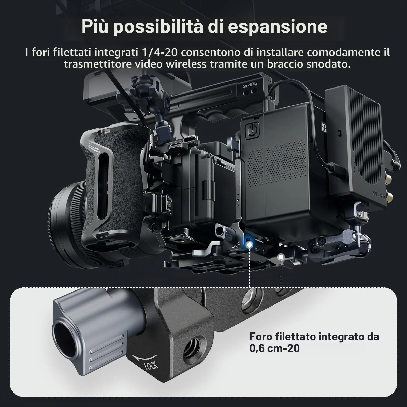 SmallRig V-Mount Battery Plate with Dual Arca-Swiss Quick Release Plates, Compact Foldable L-Shape for DSLR, Gimbal and Tripods - 4064B - immagine 7
