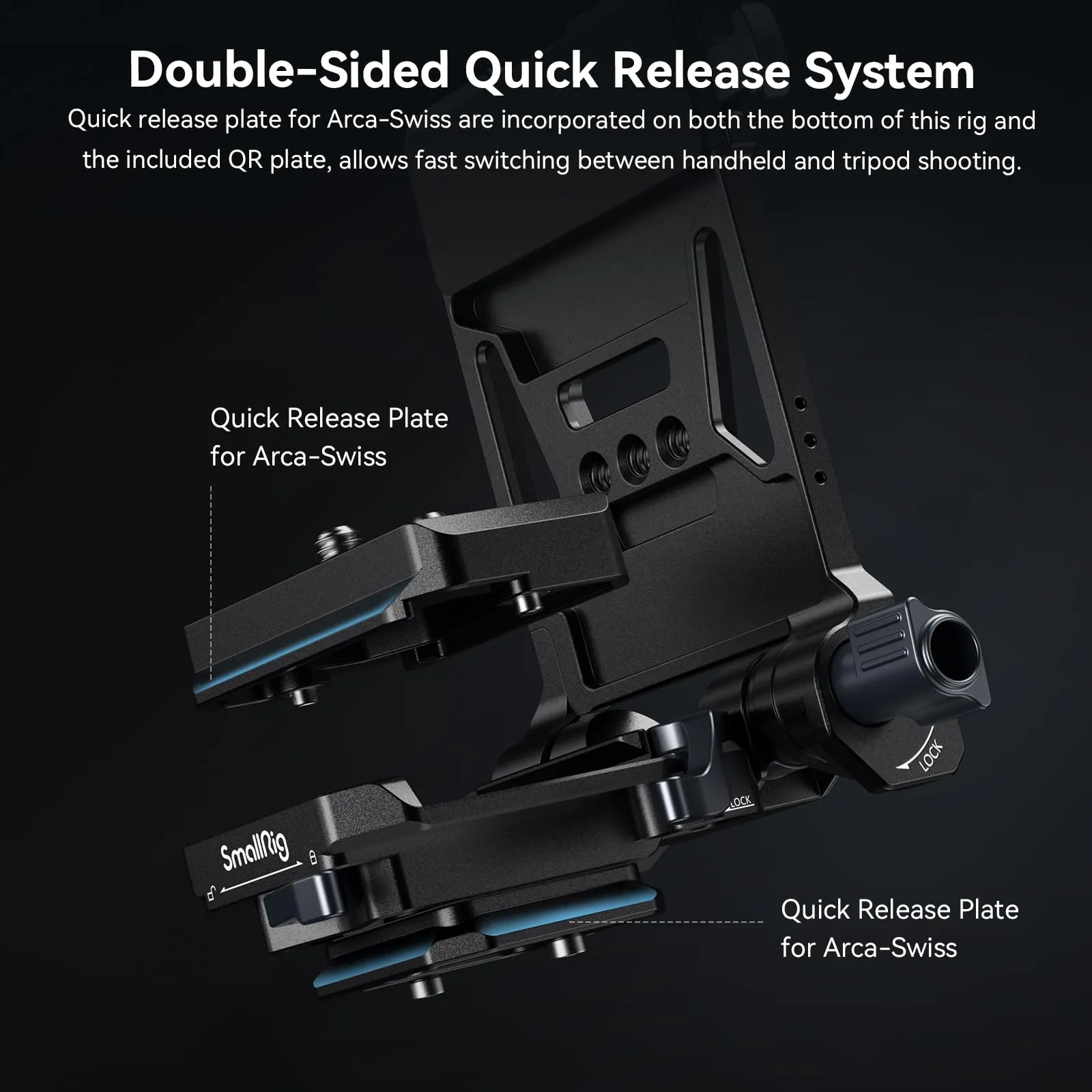 SmallRig V-Mount Battery Plate with Dual Arca-Swiss Quick Release Plate, Compact Foldable L-Shape for DSLR, Gimbal and Tripod - 4063B - immagine 4