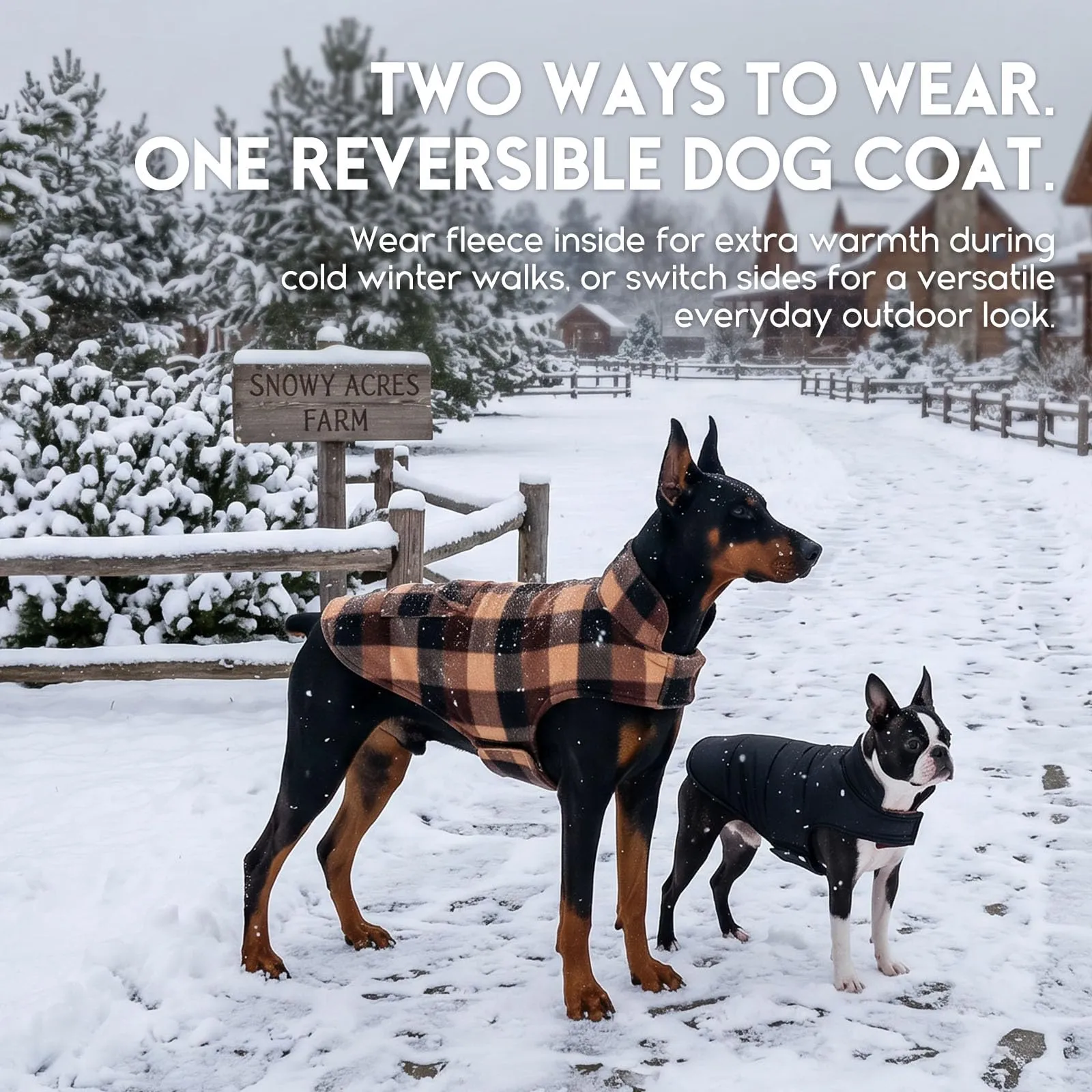 ASENKU Cappotto Invernale Reversibile per Cani, Taglia X-Large, Caffè - immagine 8