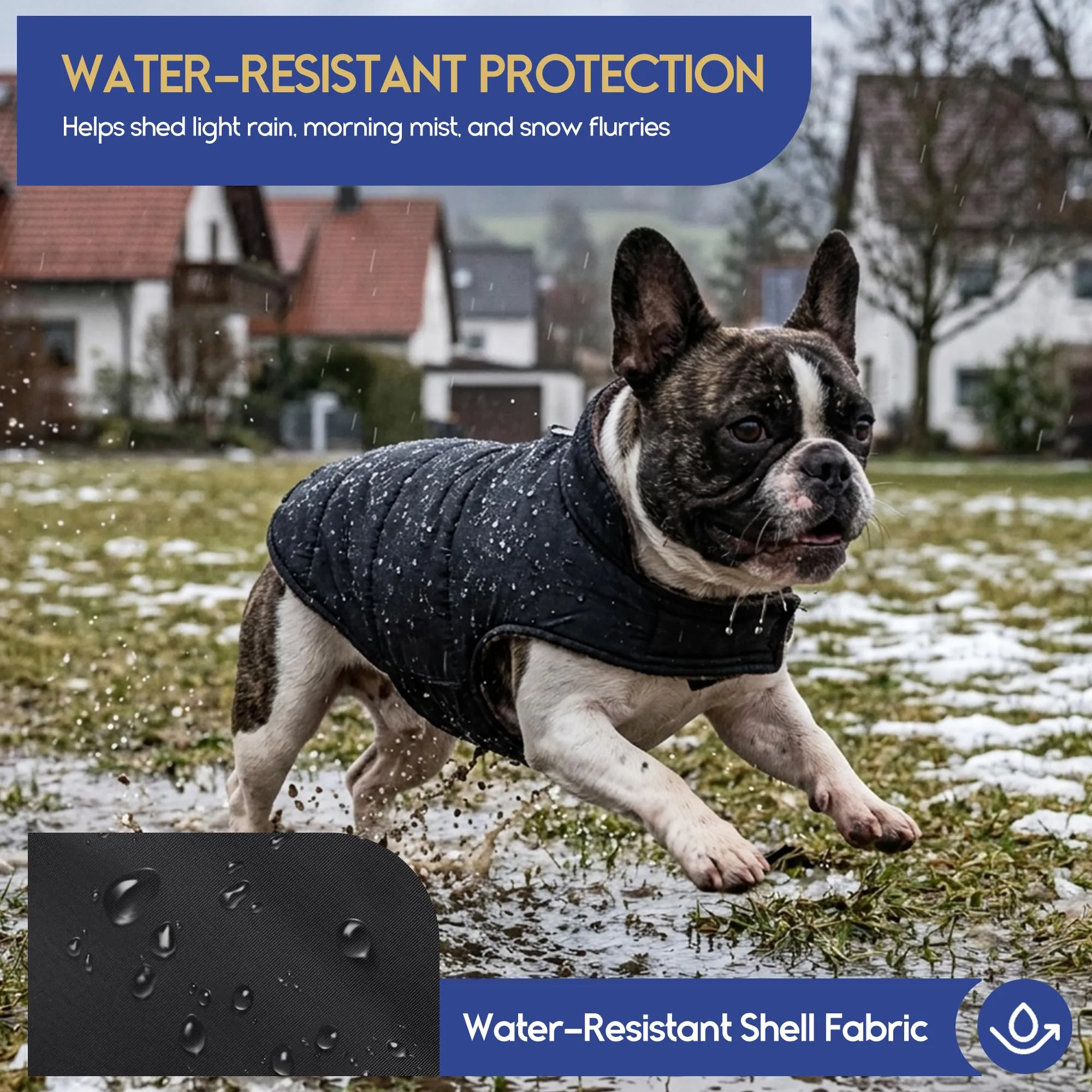ASENKU Cappotto Cane Impermeabile Invernale Reversibile Antivento con Fodera in Lana, 2XL - immagine 4