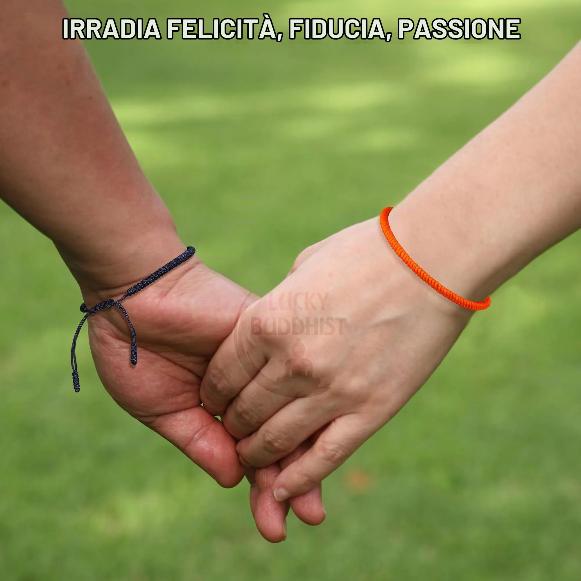 LUCKY BUDDHIST Bracciale Tibetano Buddista Regolabile in Corda Intrecciata con Portachiavi Buddha in Legno - immagine 7