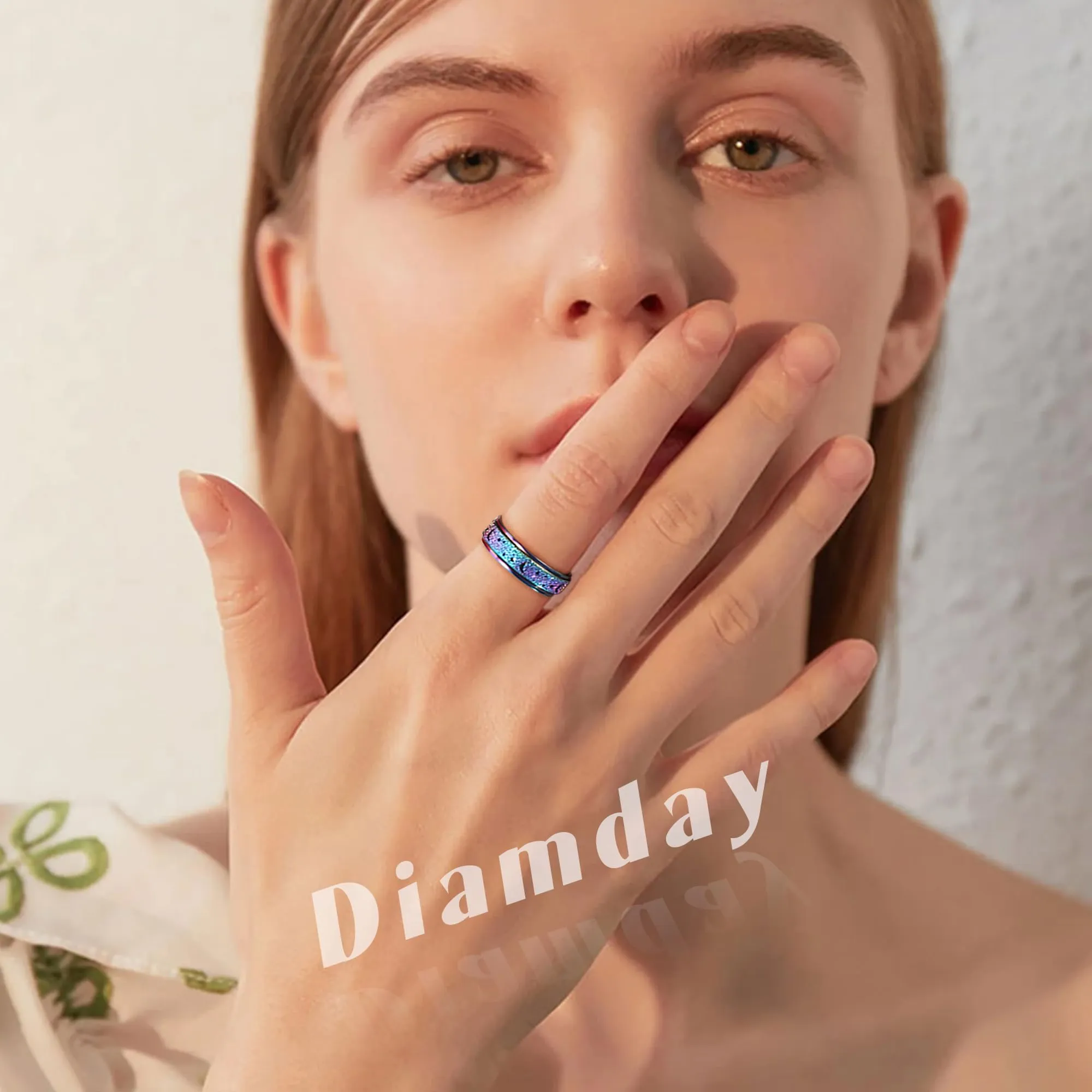 Diamday Anello Spinner Anti-Stress in Acciaio Inossidabile Rotante - immagine 3