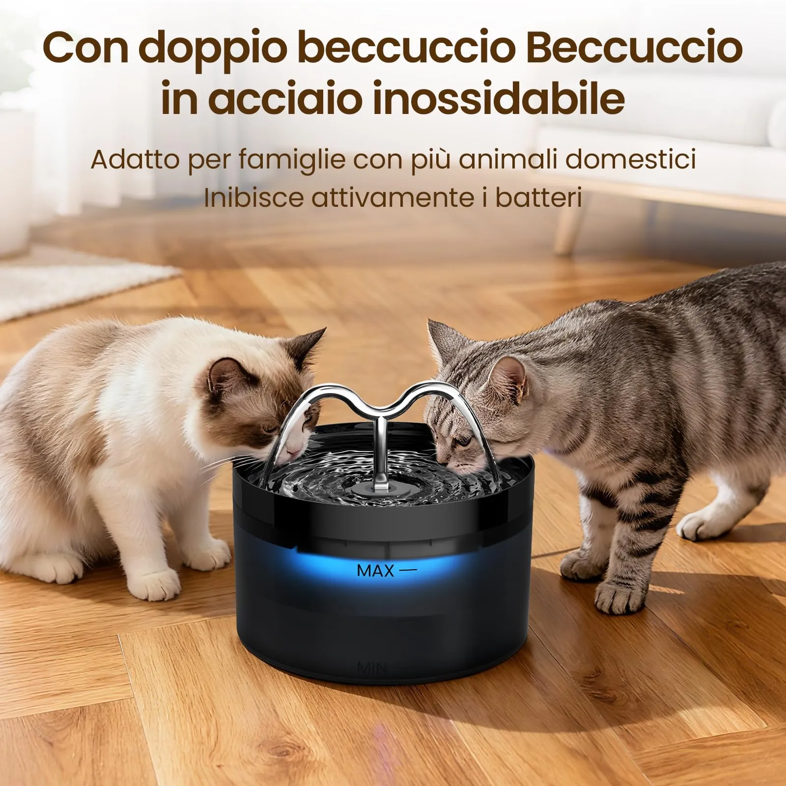 DOOOB Fontanella per Gatti, 2.1L/71oz - immagine 2