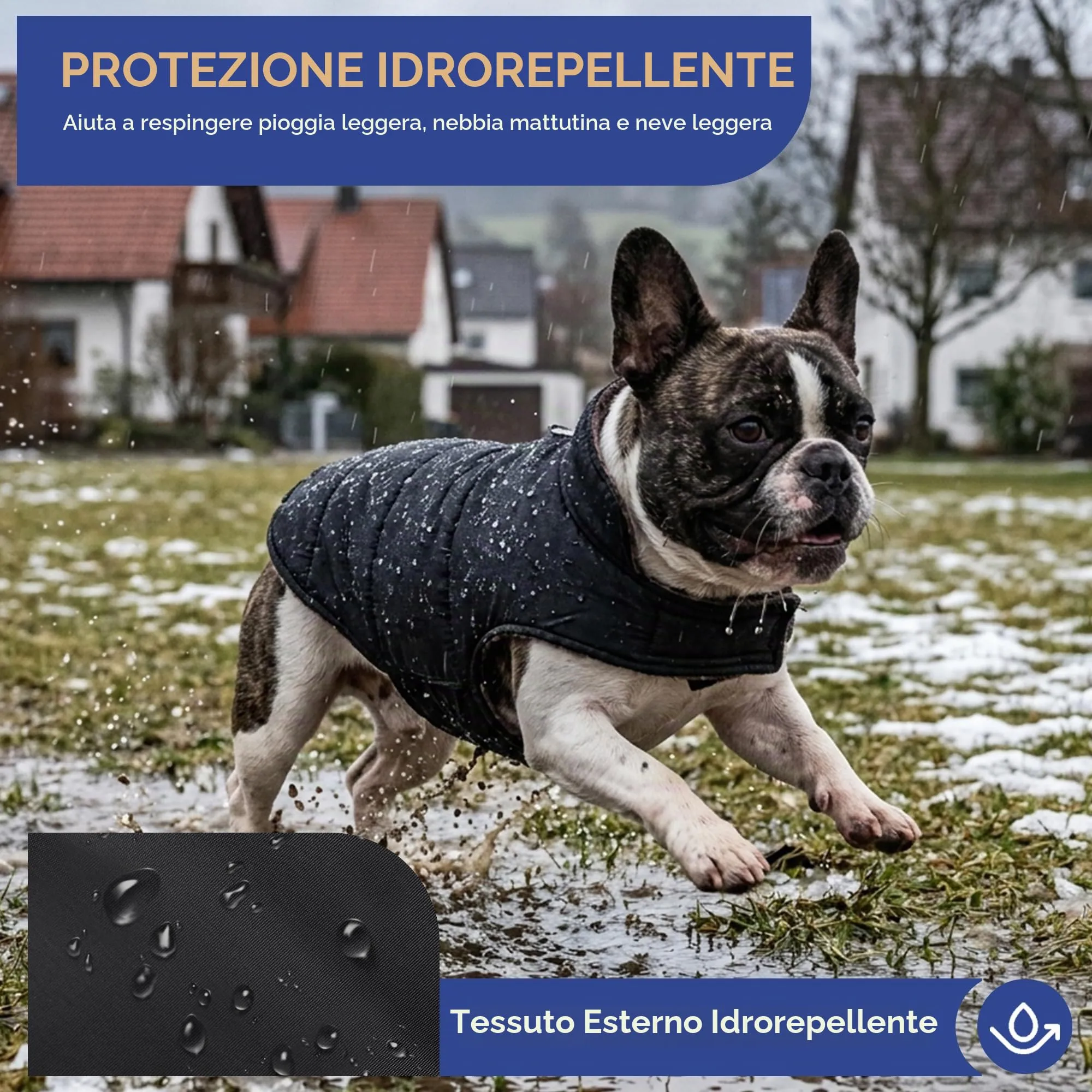 ASENKU Cappotto per Cane Impermeabile e Reversibile Invernale, Taglia Medium - immagine 4