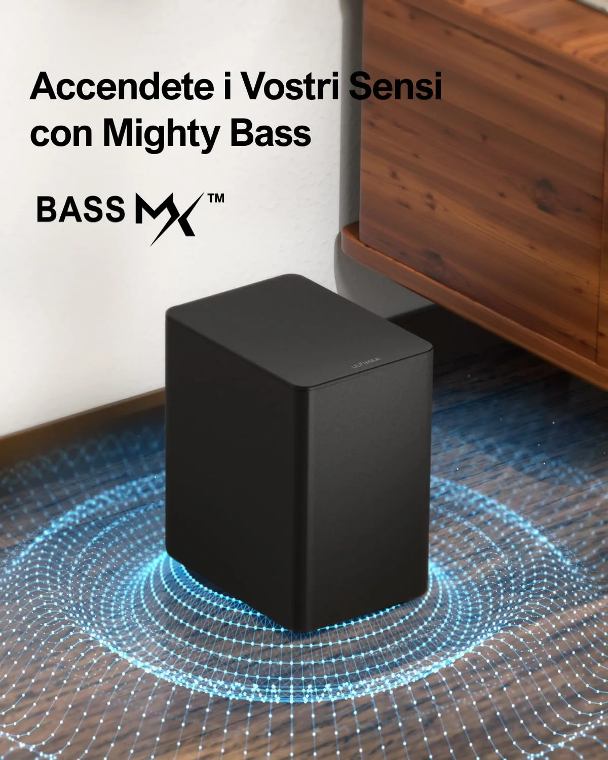 ULTIMEA Poseidon D60 Soundbar 5.1 Canali, Dolby Atmos, Subwoofer Wireless, 410W, HDMI-eARC - immagine 8
