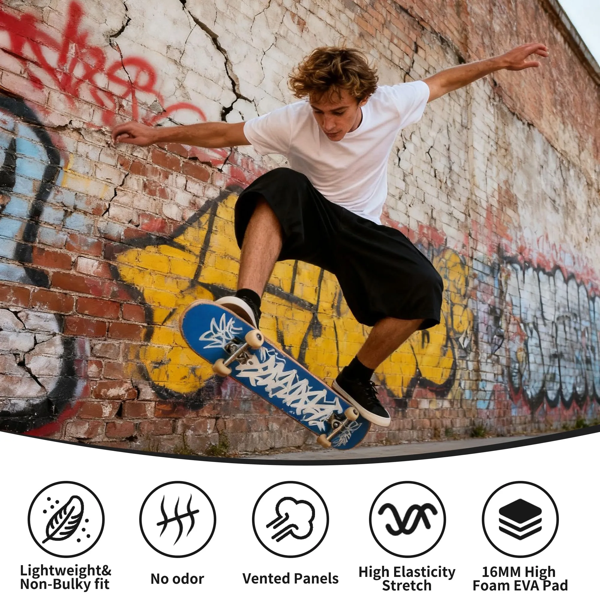EULANT Pantaloncini Protettivi Imbottiti per Snowboard, Sci, Pattinaggio e Biker, Protezioni 3D per Anca, Fondoschiena e Coccige, XS - immagine 5