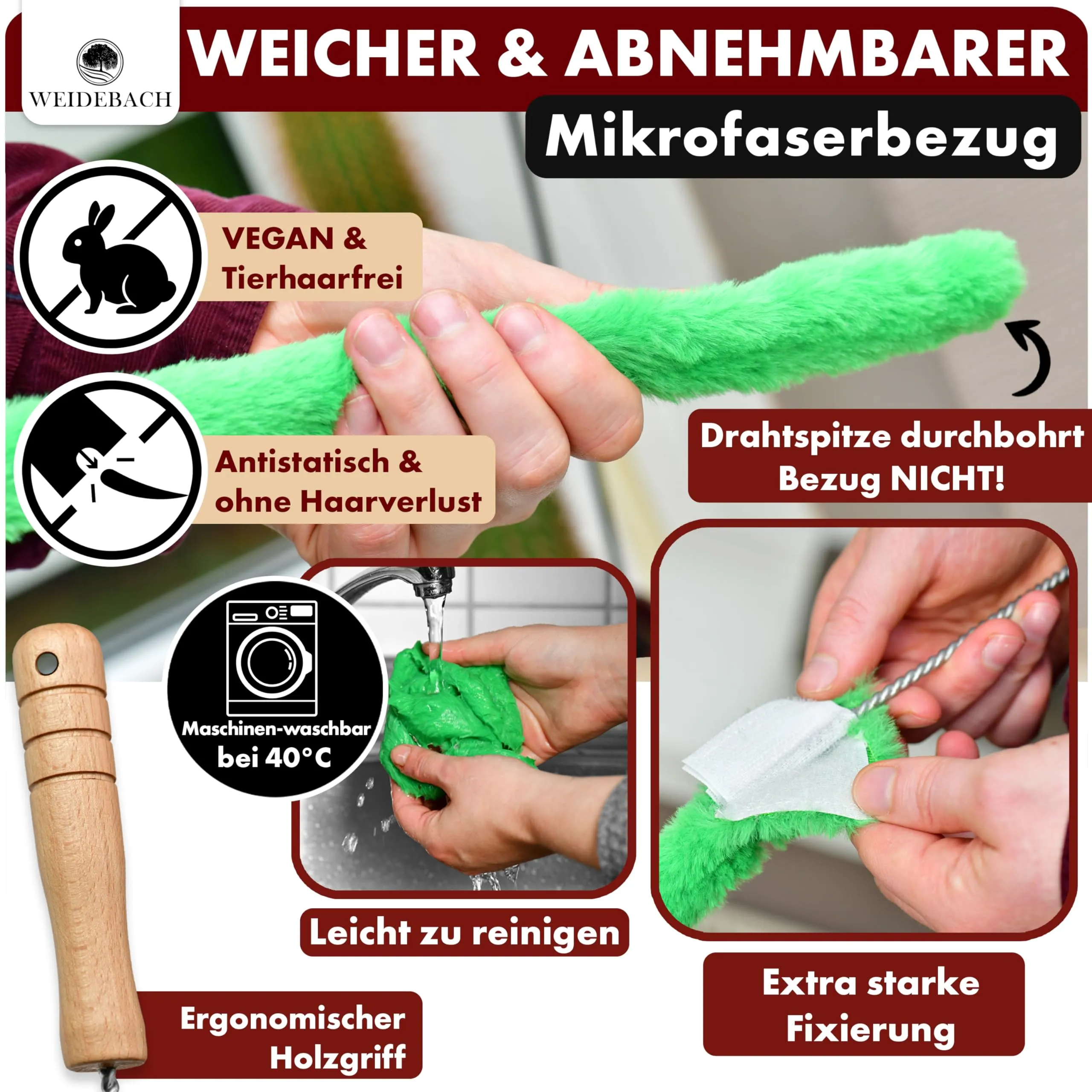 Weidebach Spazzola per radiatori V. 3.0, Microfibra, 125 cm - immagine 4