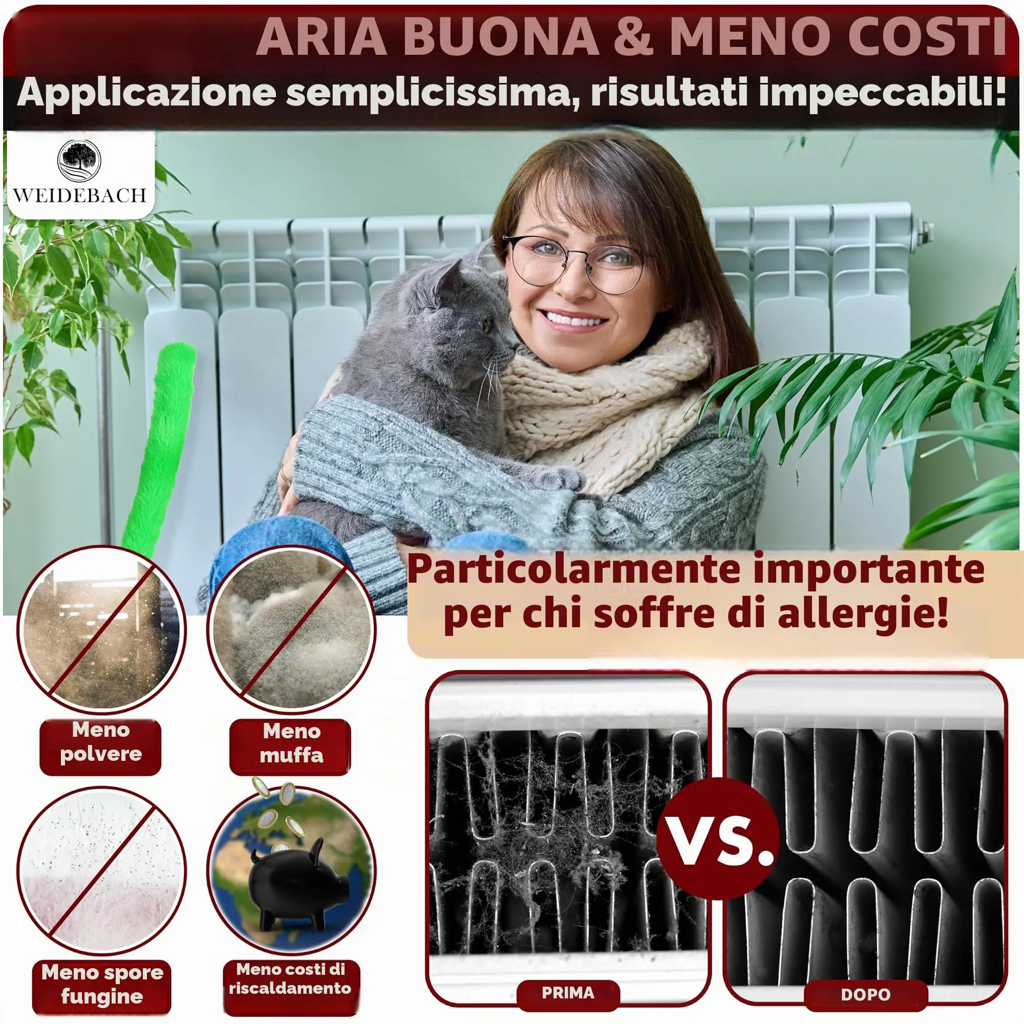 Weidebach Spazzola per radiatori V. 3.0, Microfibra, 125 cm - immagine 6