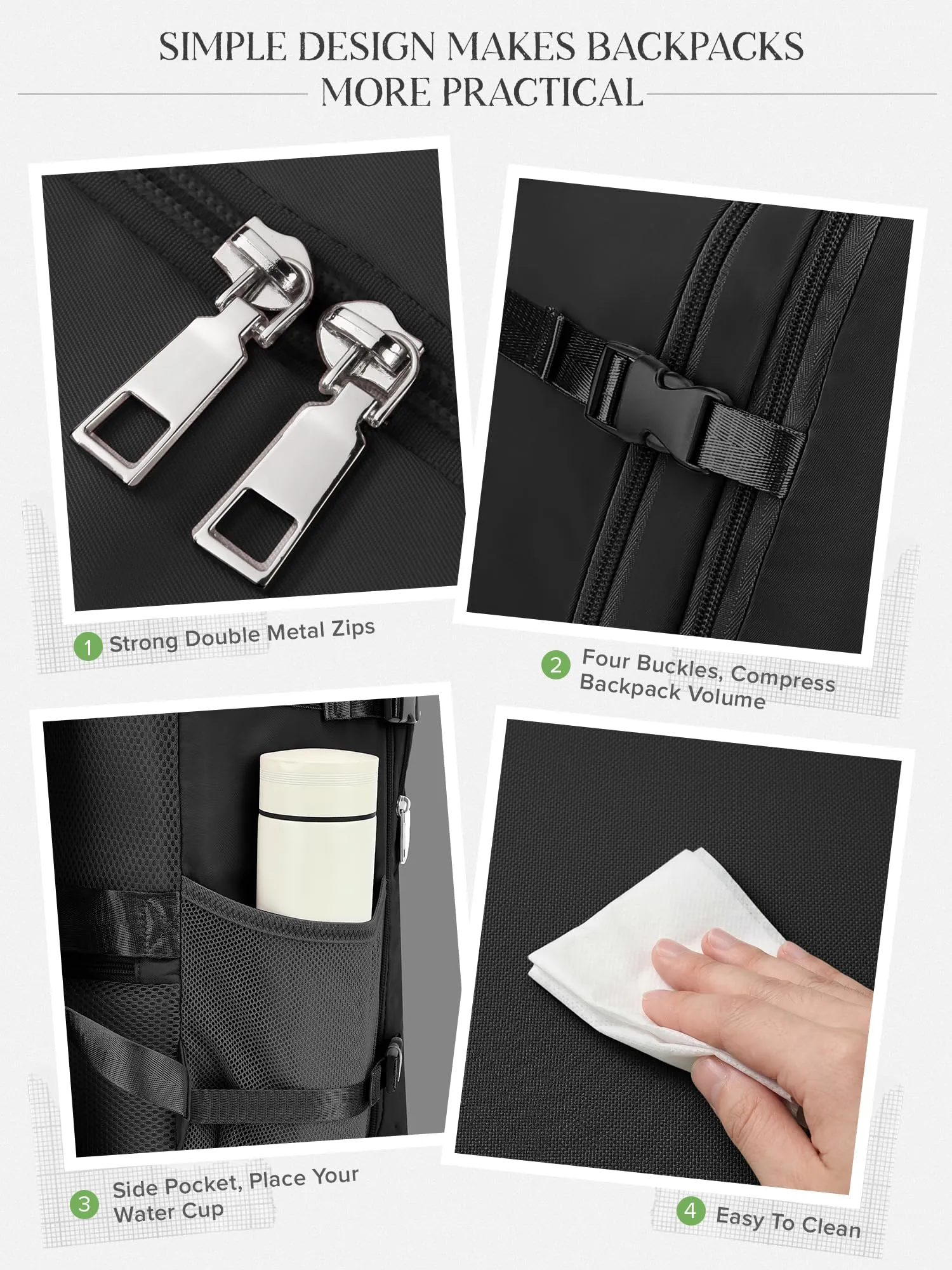 Hayayu Zaino Bagaglio a Mano 40x30x20 per Ryanair, 24L - immagine 7