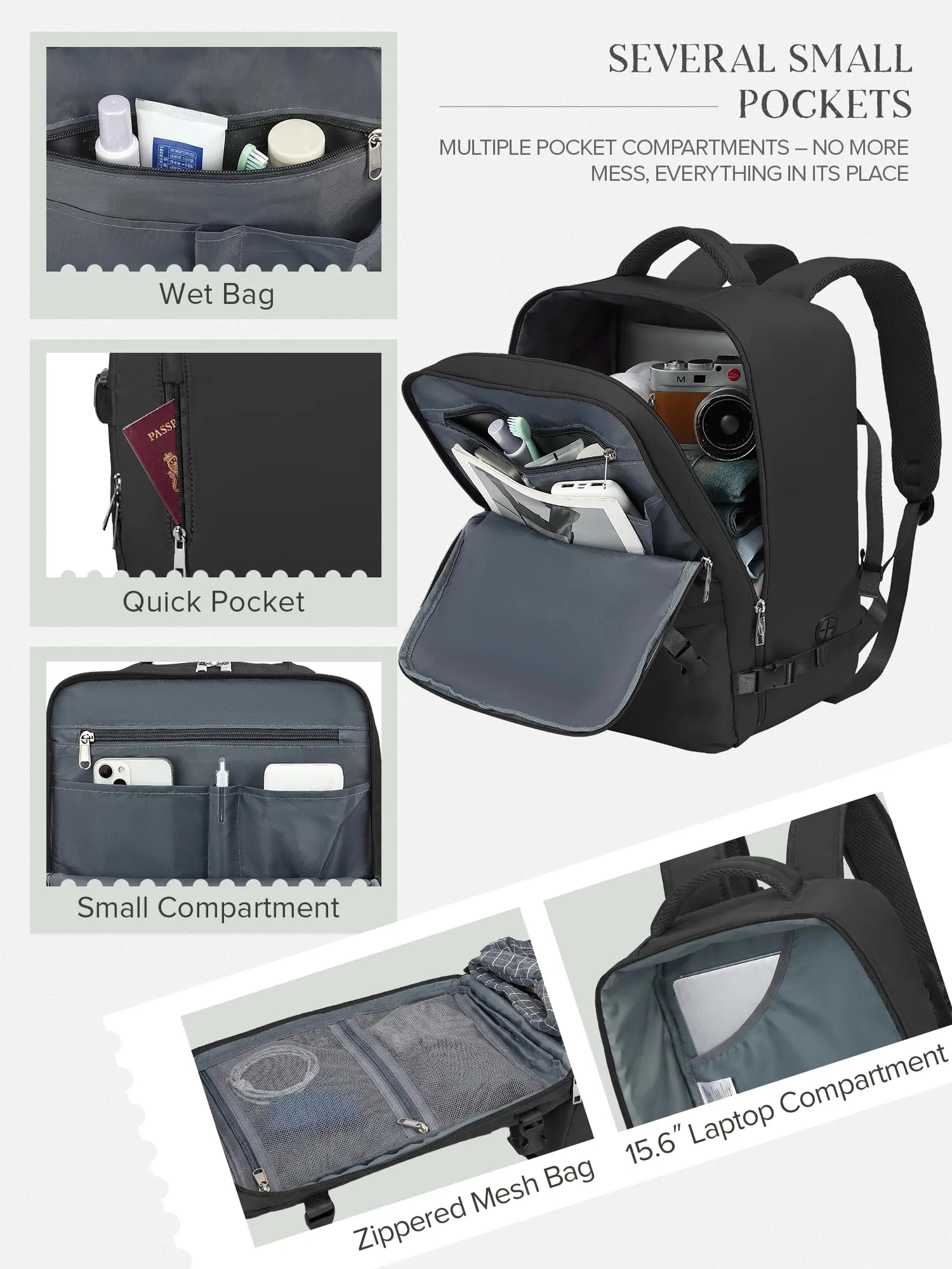 Hayayu Zaino Bagaglio a Mano per Easyjet 45x36x20 cm - immagine 3