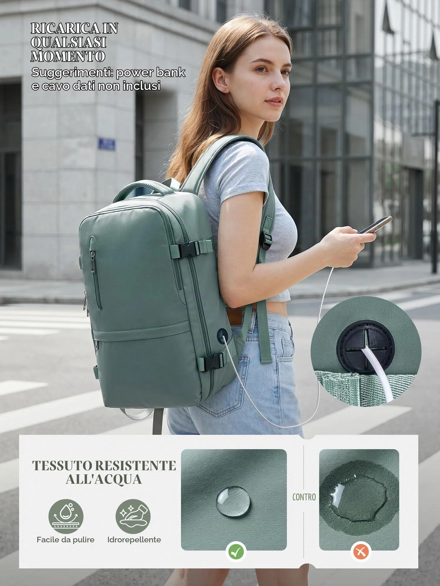 Hayayu Zaino Bagaglio a Mano per Easyjet 45x36x20 cm - immagine 5