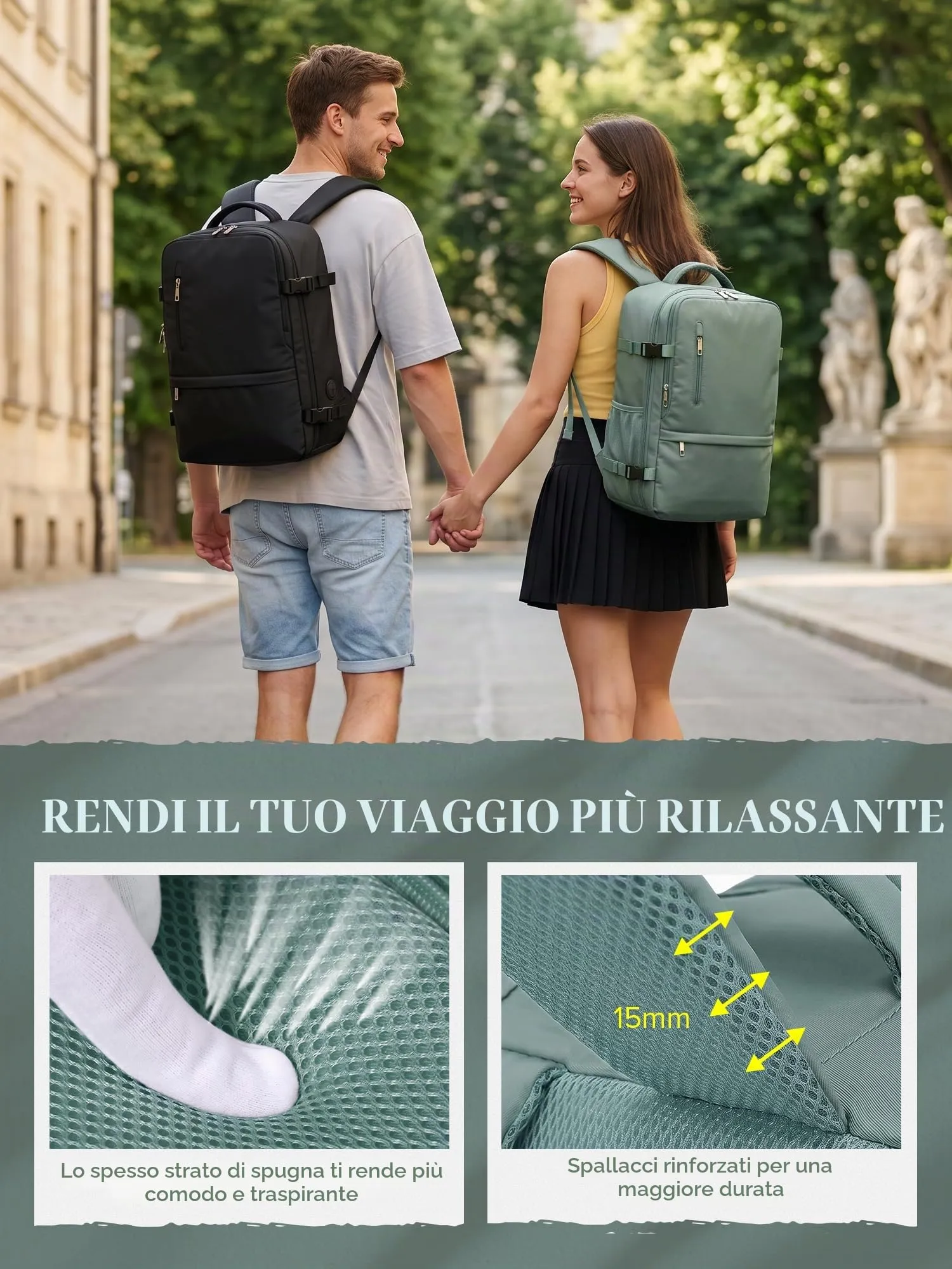 Hayayu Zaino Bagaglio a Mano per Easyjet 45x36x20 cm - immagine 6