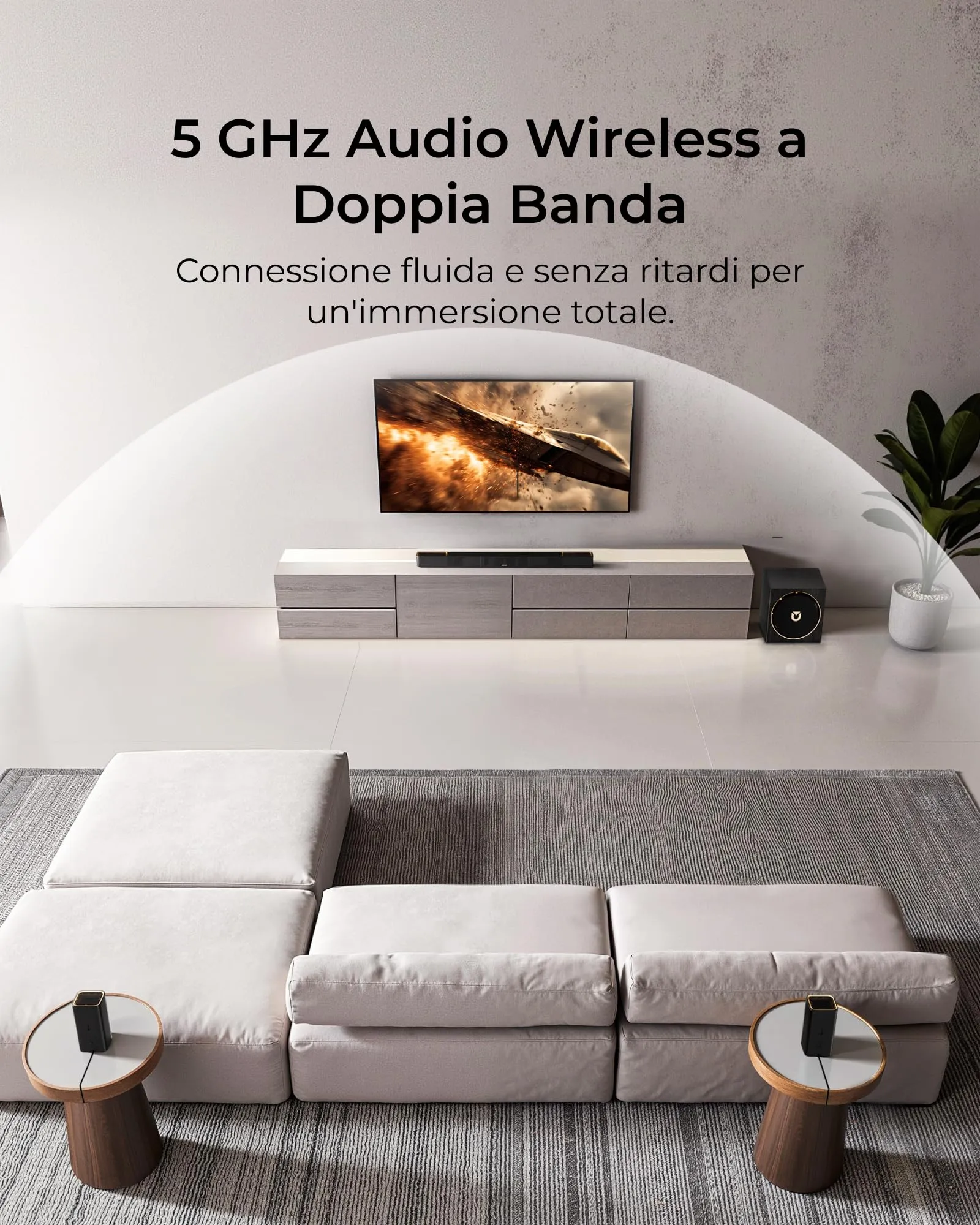 ULTIMEA Skywave X50 5.1.2 Soundbar, Dolby Atmos, Wireless Surround System, 530W with Wireless Subwoofer, GaN Amplifier, 4K HDR Pass-through, HDMI eARC, Bluetooth 5.4 - immagine 5