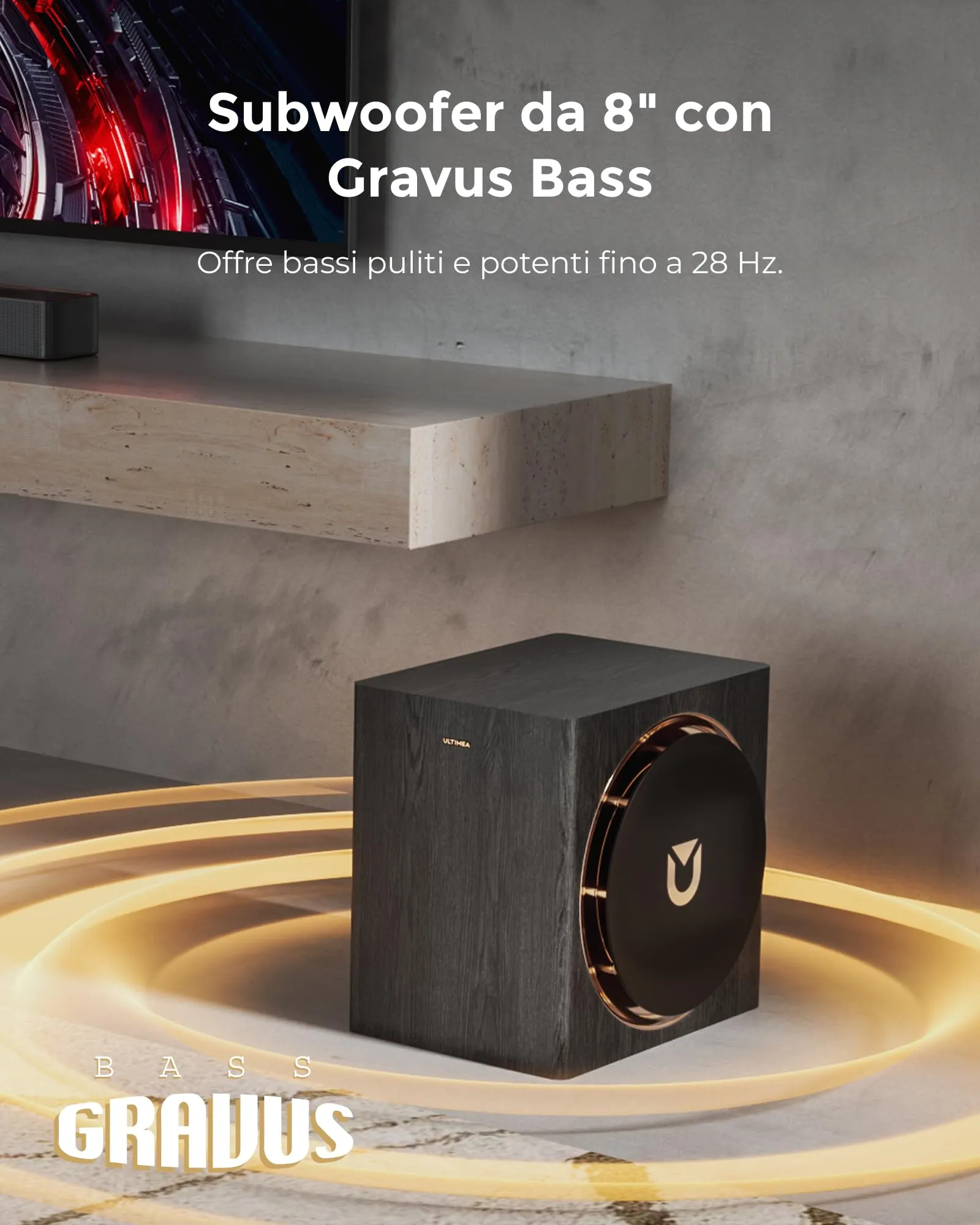 ULTIMEA Skywave X60 Soundbar 7.1.4 Canali con Dolby Atmos, Subwoofer da 8 Pollici, 840 W, Amplificazione GaN e Pass-Through HDR 4K - immagine 5