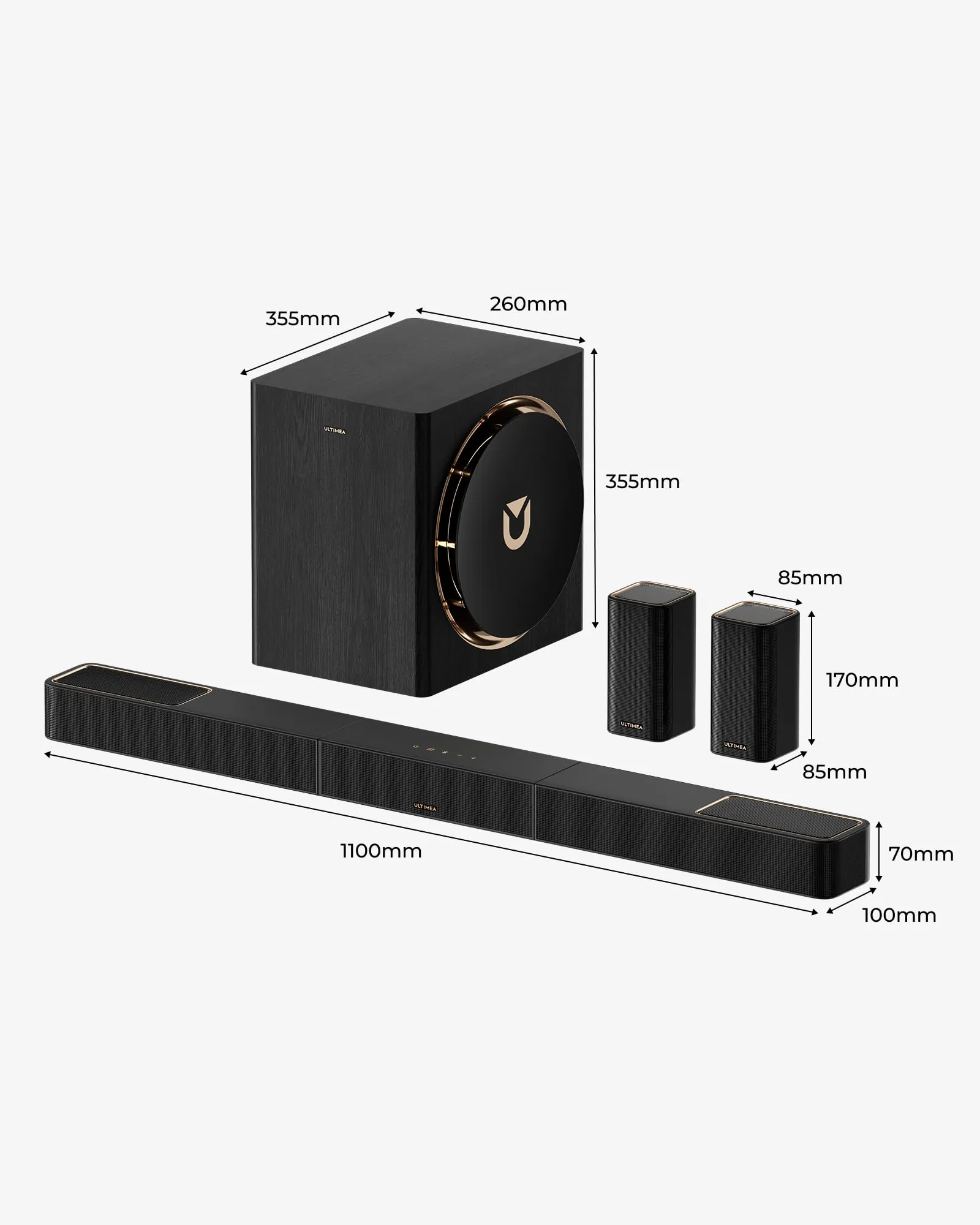 ULTIMEA Skywave X60 Soundbar 7.1.4 Canali con Dolby Atmos, Subwoofer da 8 Pollici, 840 W, Amplificazione GaN e Pass-Through HDR 4K - immagine 10