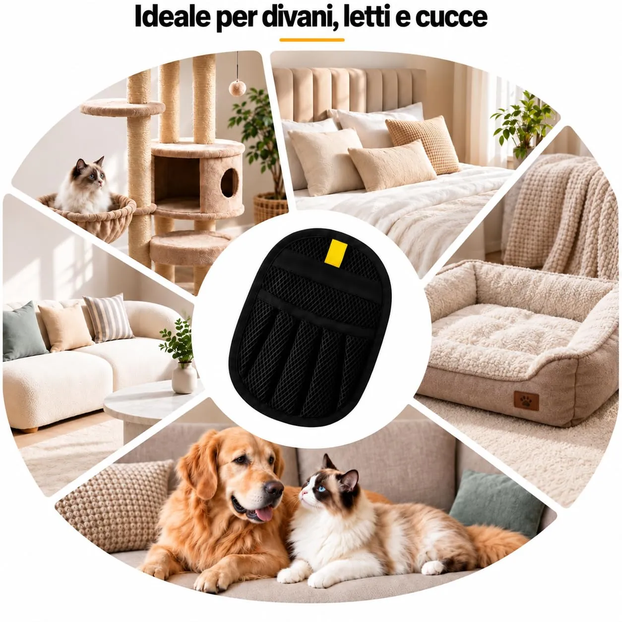 ZenithyrEn Guanti Leva Peli per Gatto e Cane, Effetto Elettrostatico, Lavabili e Riutilizzabili (2 Pezzi) - immagine 6