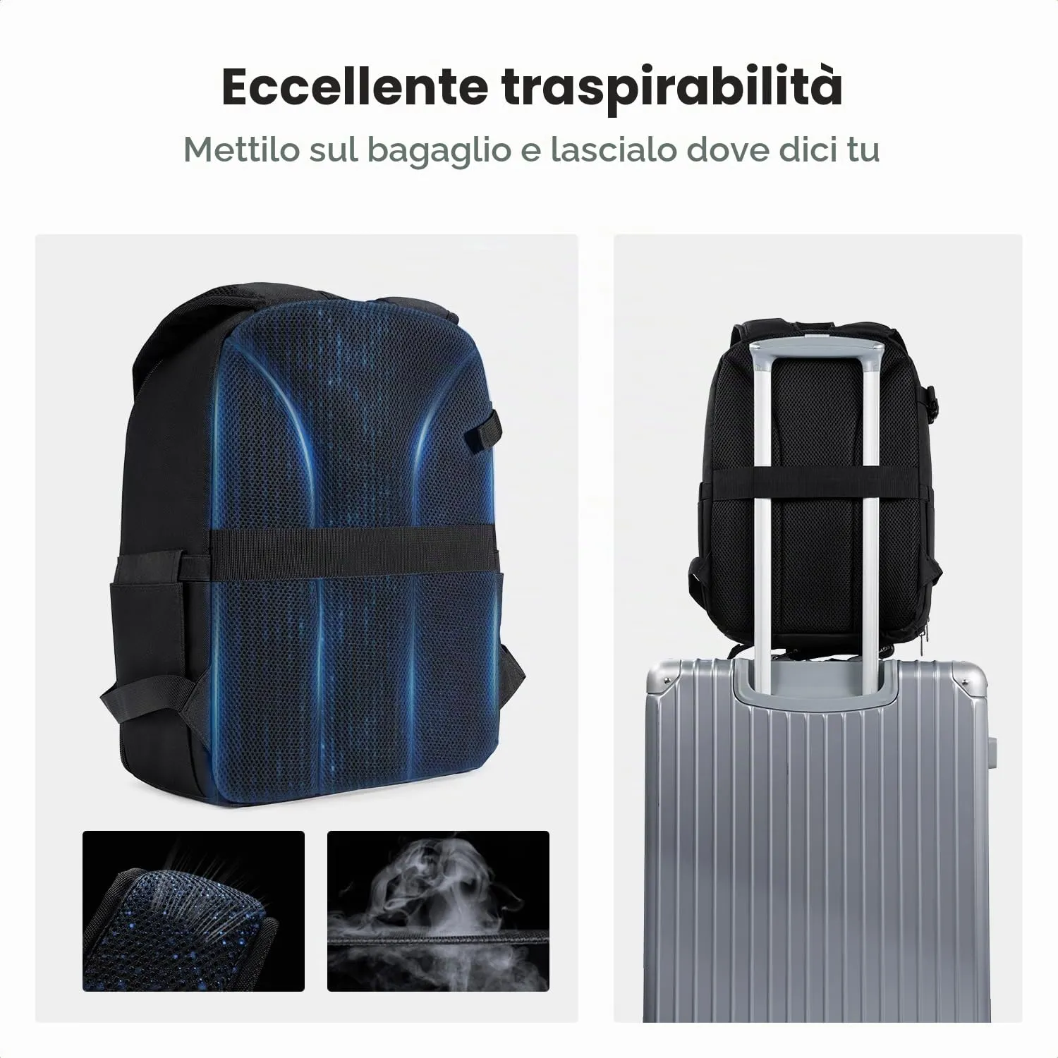 K&F CONCEPT Zaino Fotografico Compatto 13L con Parapioggia, Nero - immagine 7