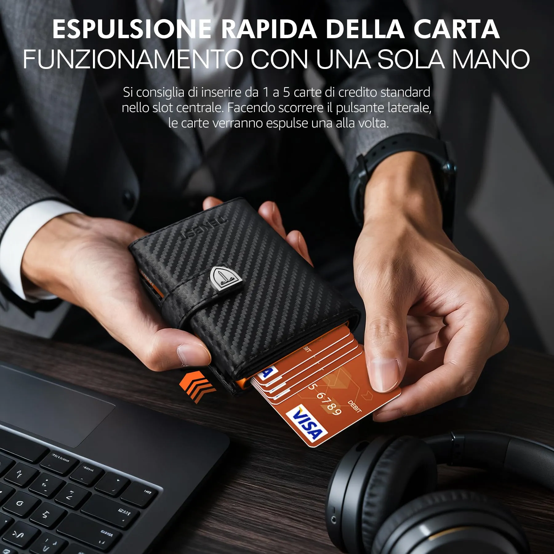 TENBST Portafoglio Uomo con Tasca Portamonete e RFID - immagine 5