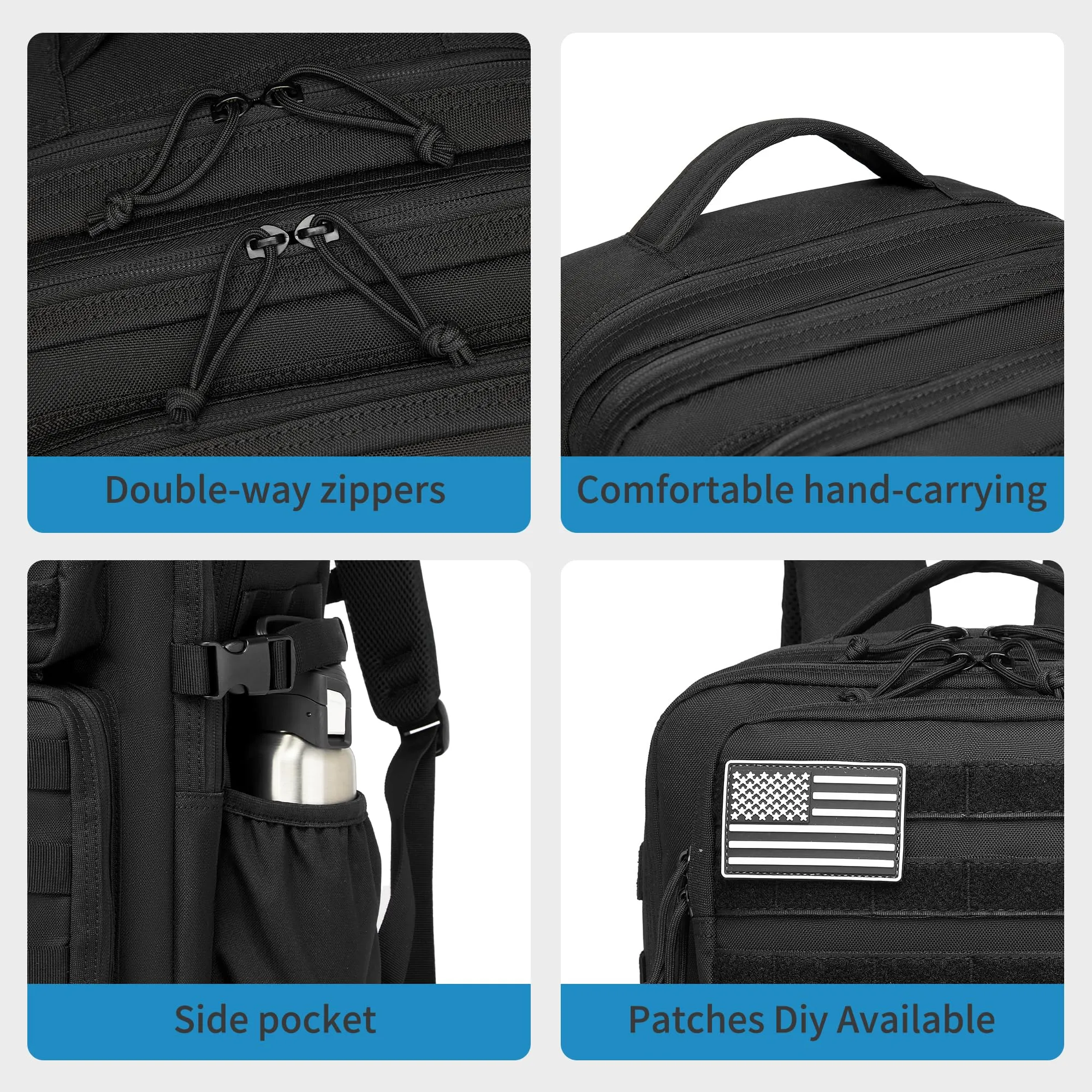 Wotony Zaino Tattico Militare Impermeabile 35L con Sistema Molle e Porta Bottiglie - immagine 7
