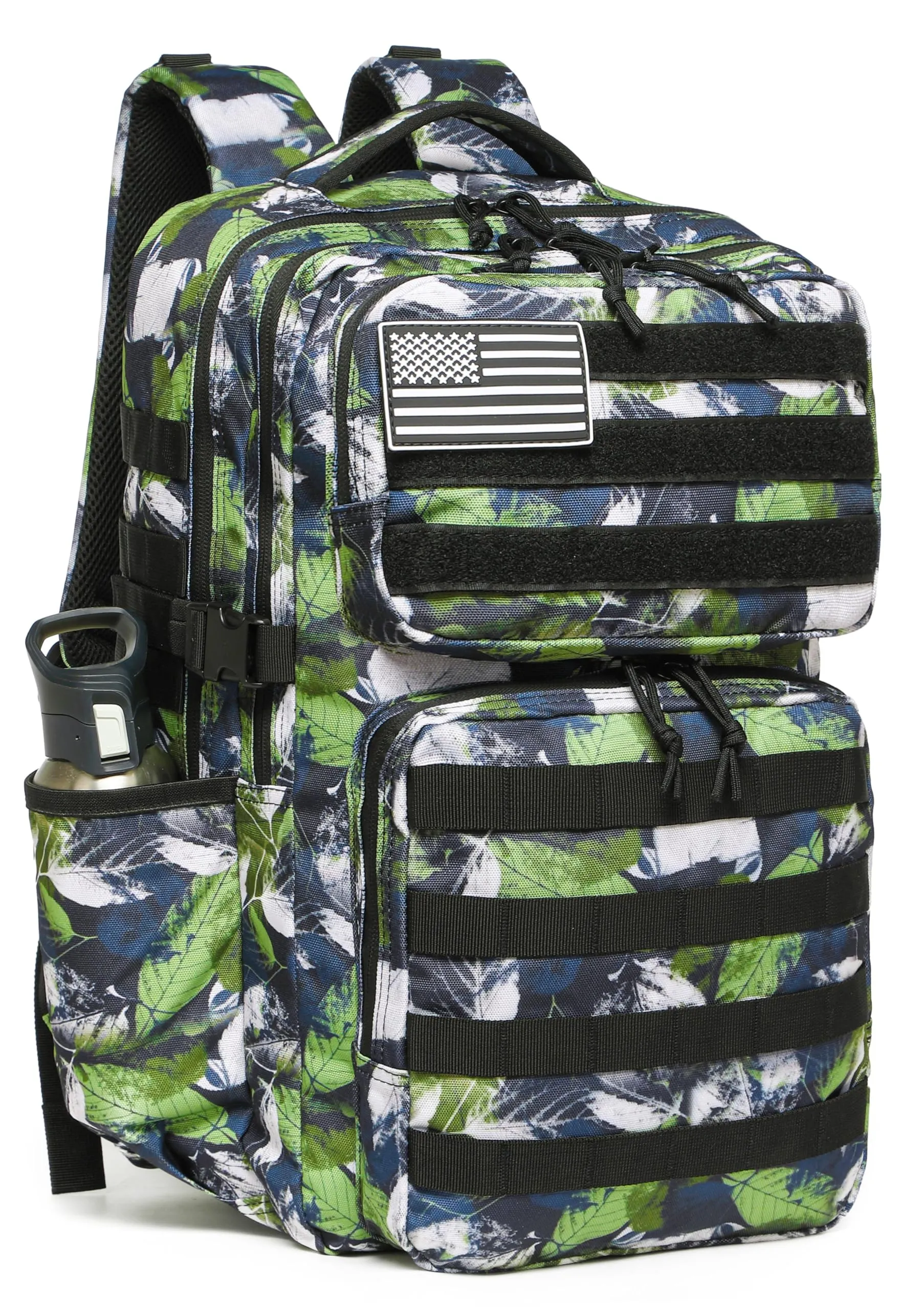Wotony Zaino Tattico Militare Impermeabile 3 Giorni Assault Pack Molle 35L - Foglie verdi - immagine 1