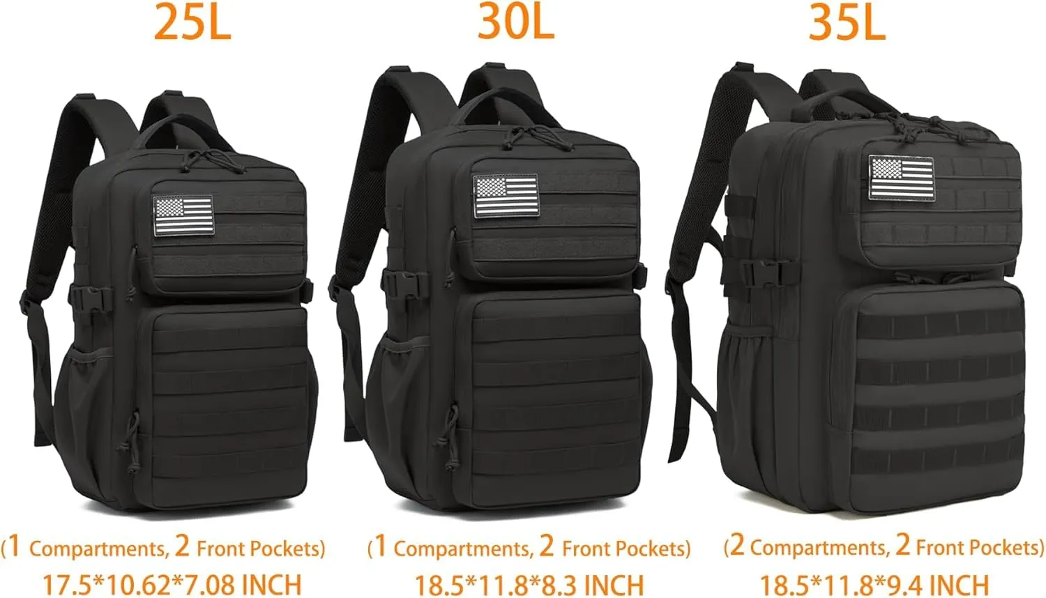 Wotony Zaino Tattico Militare Impermeabile 3 Giorni Assault Pack Molle 35L - Foglie verdi - immagine 7