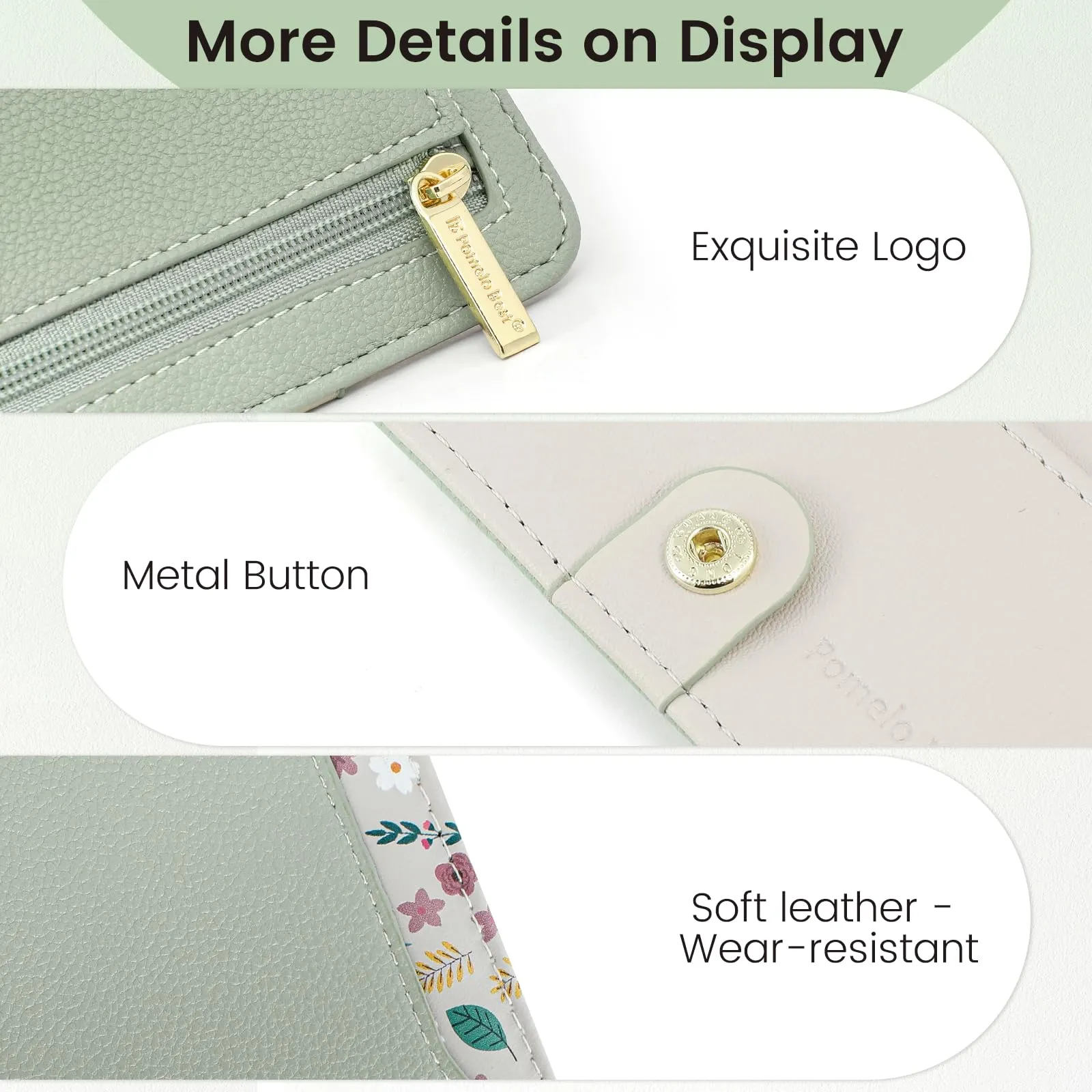 Pomelo Best Portafoglio da Donna Piccolo in Pelle PU con Blocco RFID, Verde Menta - immagine 6