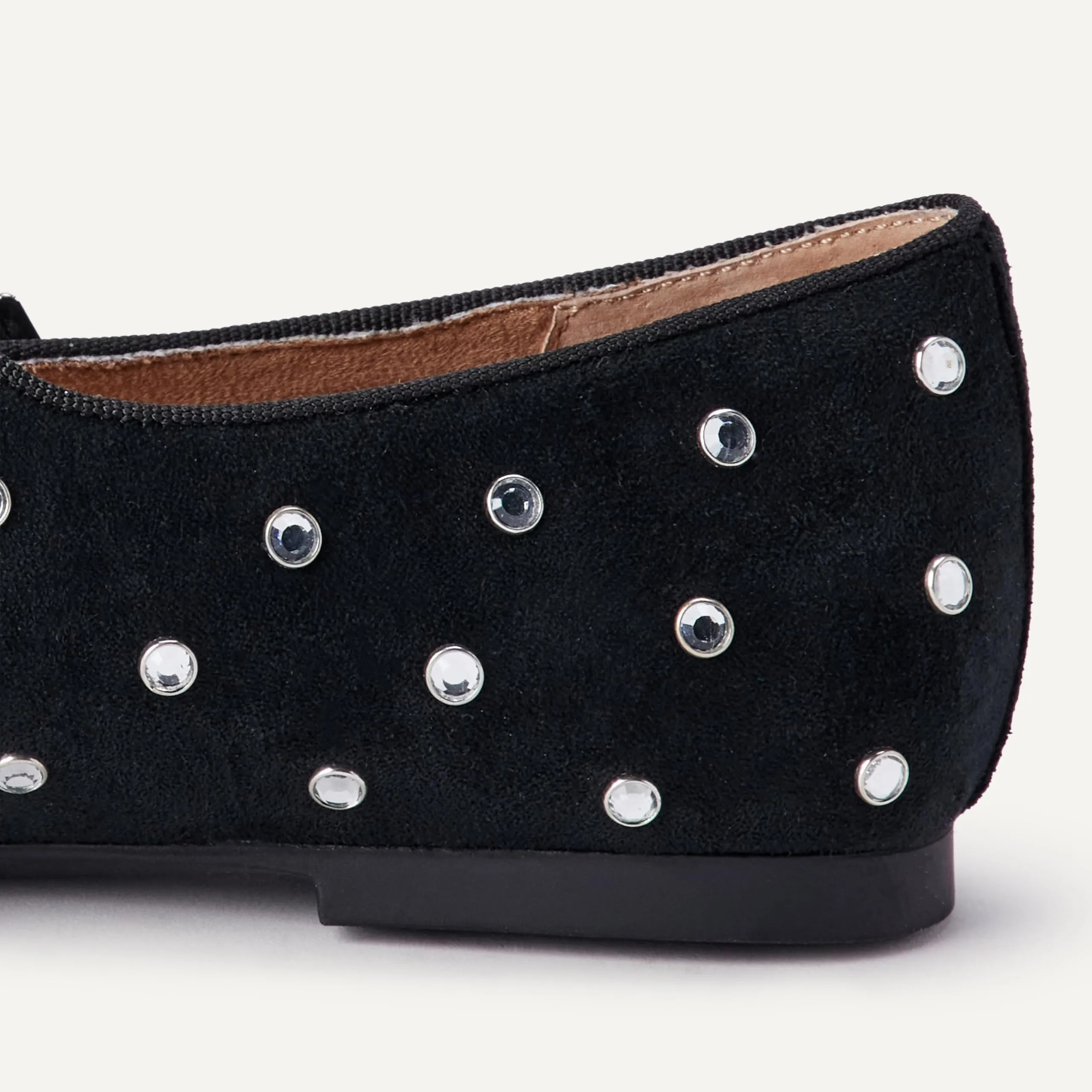 Amazon Essentials Ballerine Mary Jane Donna, Cristalli Nero Finta Scamosciato, 44.5 EU - immagine 5