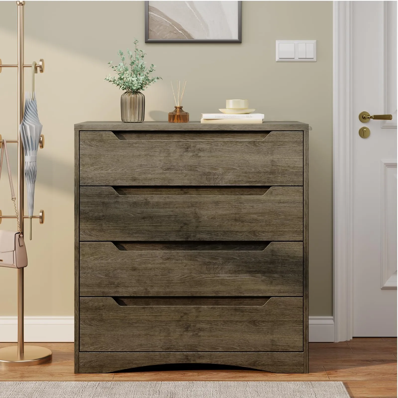 Bealife Cassettiera 4 Cassetti, 82x41x71 cm, Grigio Scuro - immagine 2