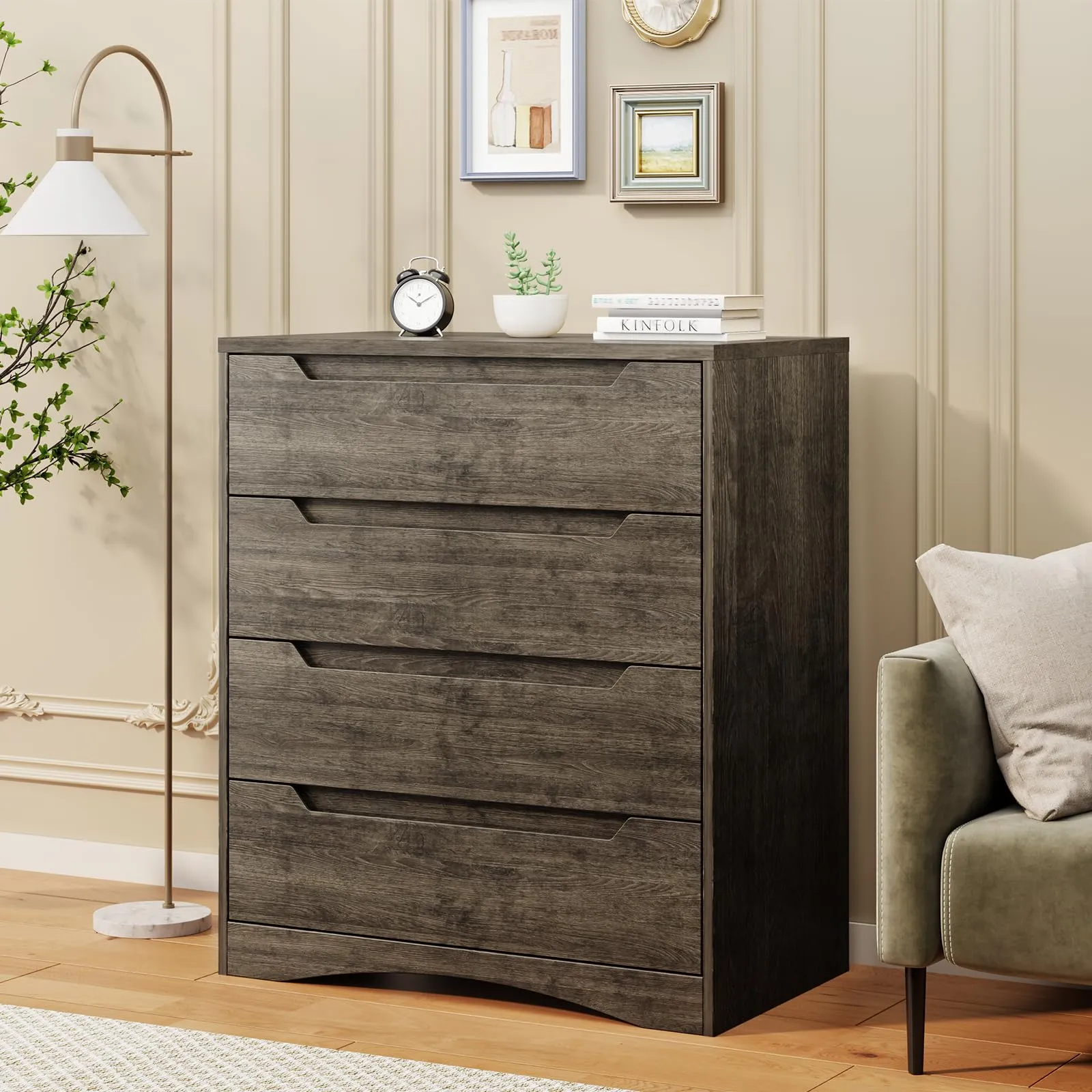 Bealife Cassettiera 4 Cassetti, 82x41x71 cm, Grigio Scuro - immagine 4