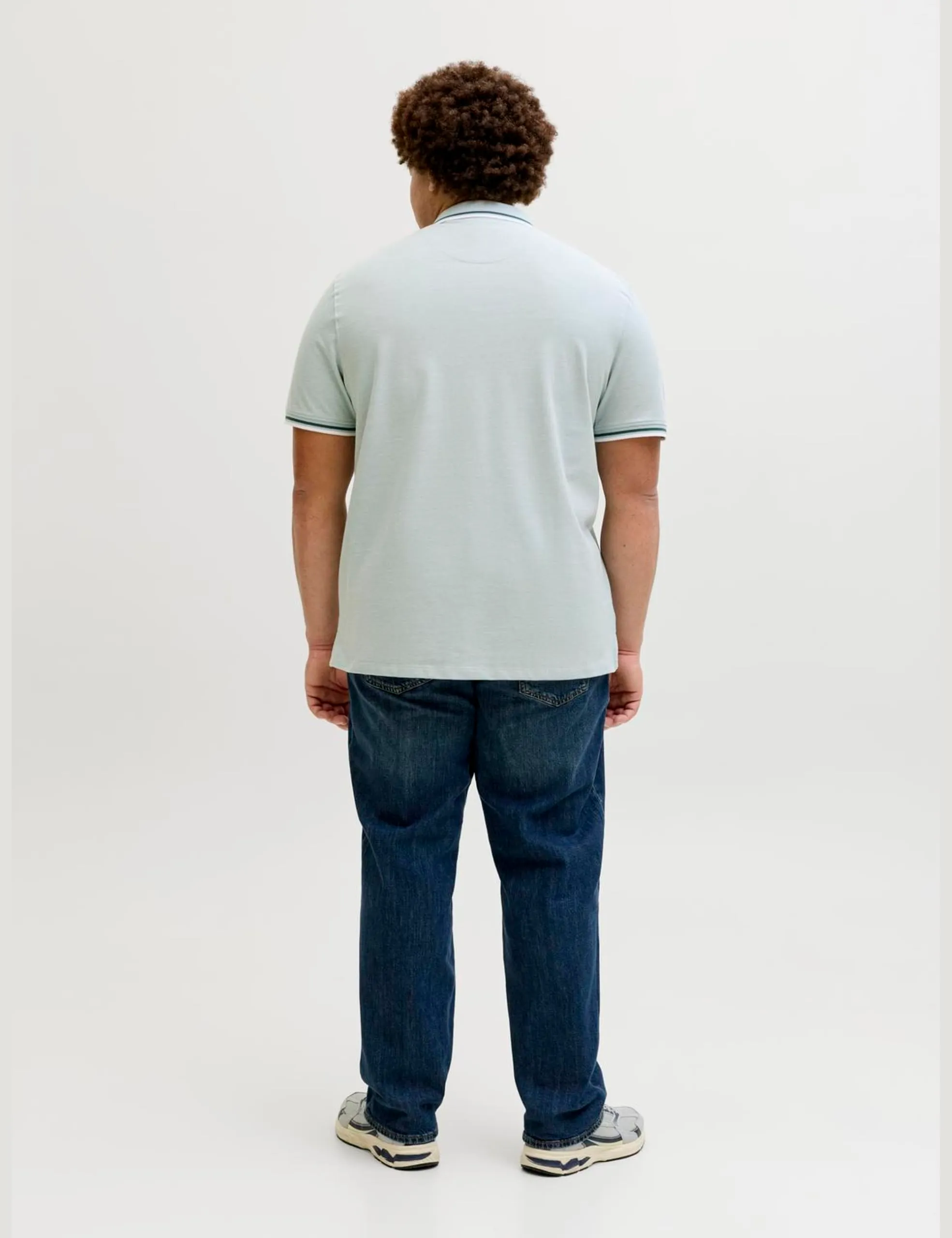 Jack & Jones Plus Size Camicia Polo Turchese 8XL - immagine 3