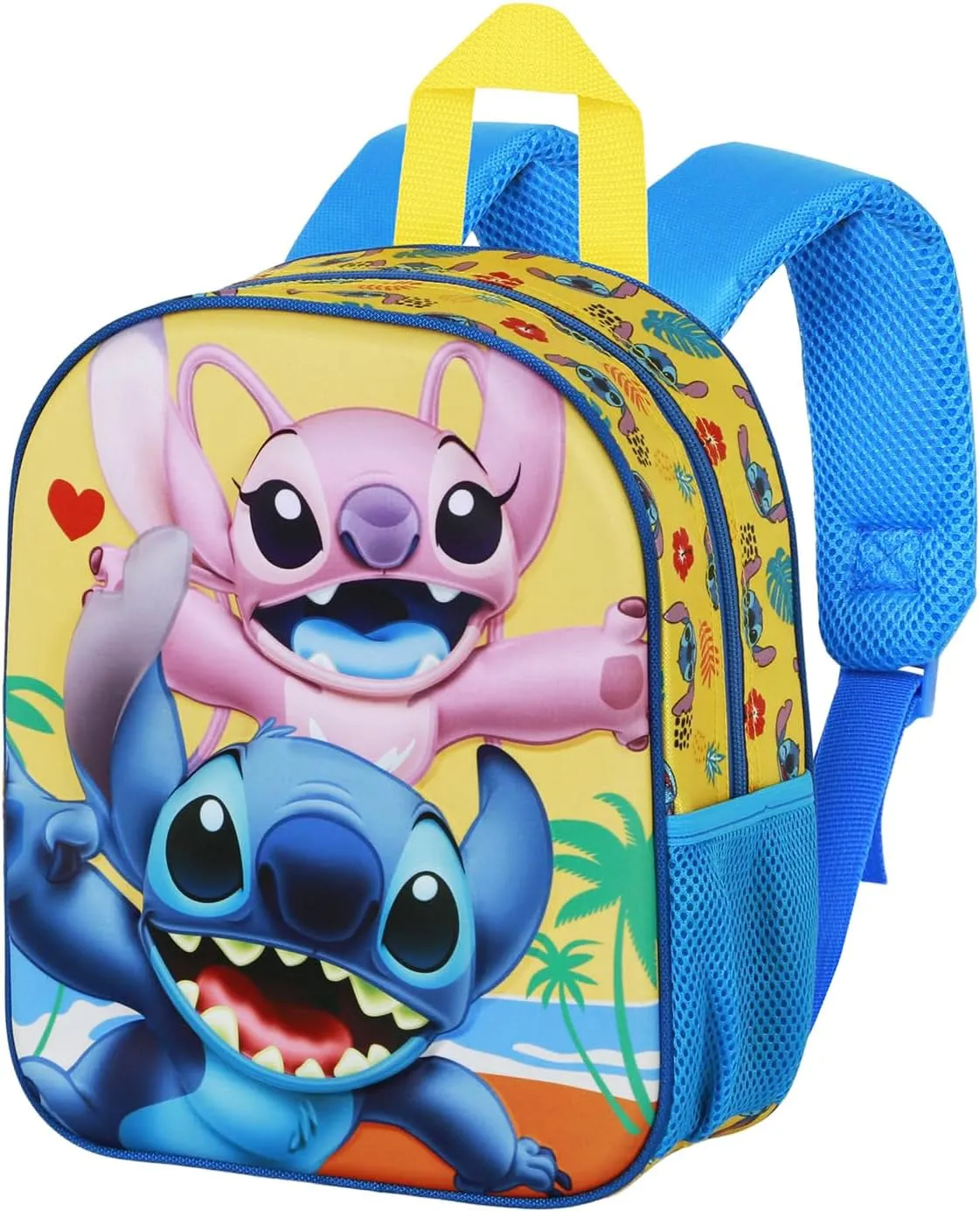 Clondo Zainetto 3D per Bambini Stitch e Angel, 31 cm, Giallo - immagine 1