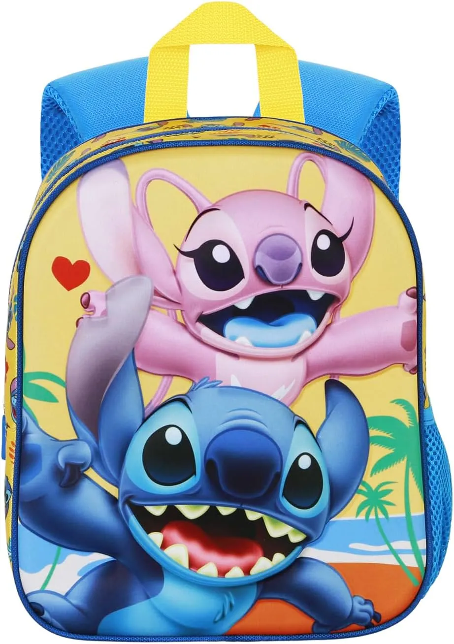 Clondo Zainetto 3D per Bambini Stitch e Angel, 31 cm, Giallo - immagine 2