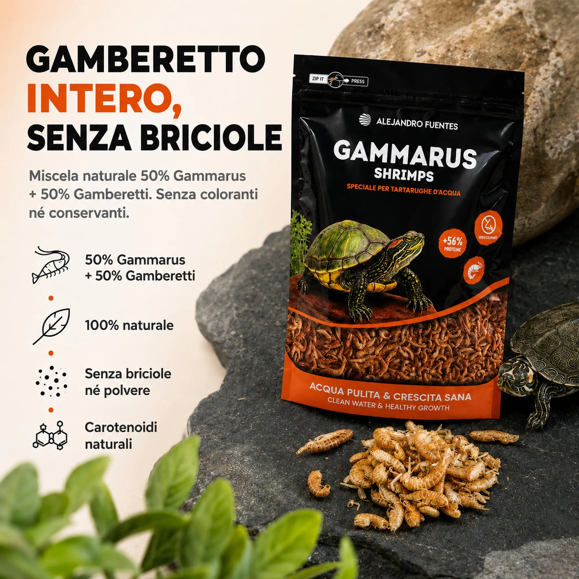 Alejandro Fuentes Gamberetti e Gammarus per Tartarughe d'Acqua 300g - immagine 2