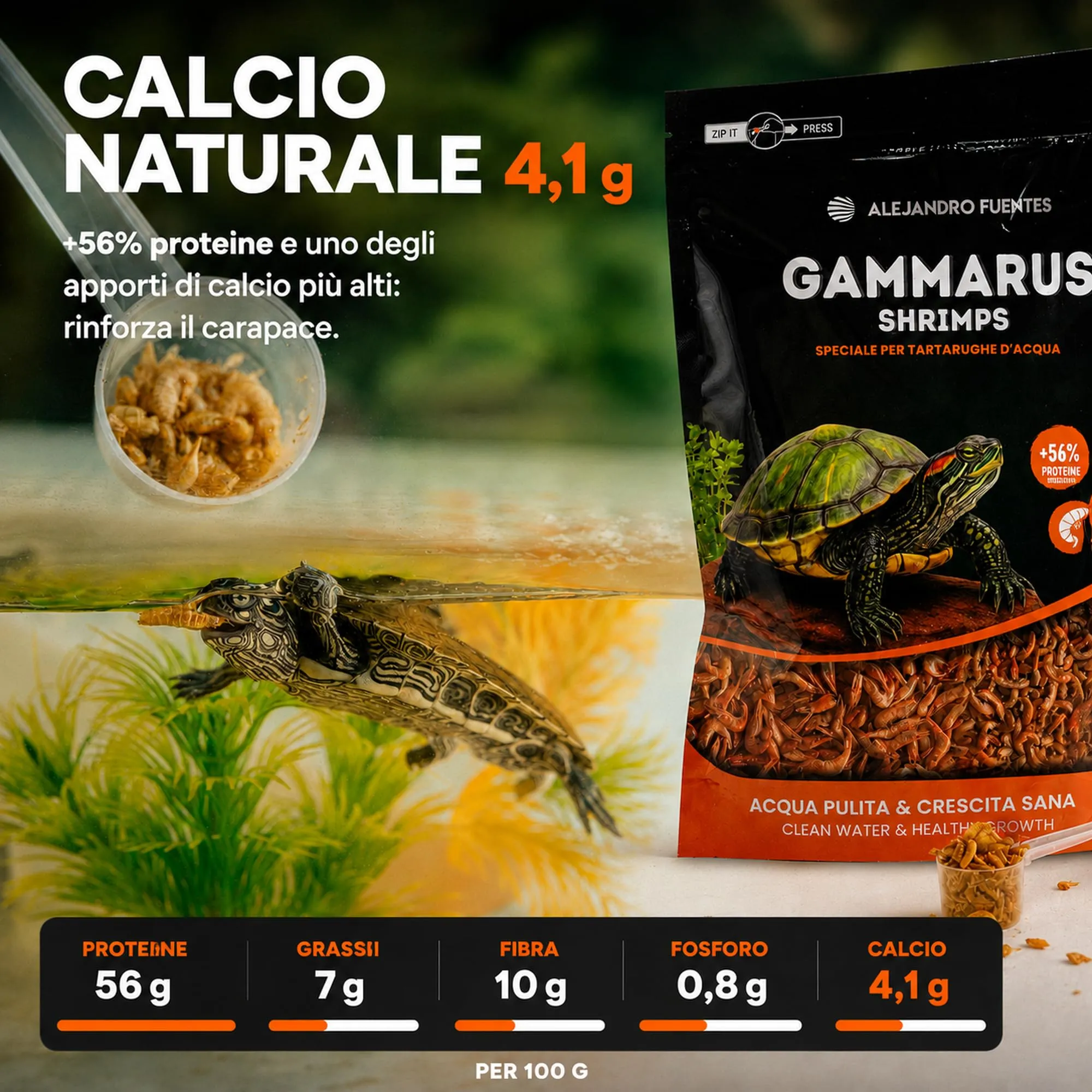 Alejandro Fuentes Gamberetti e Gammarus per Tartarughe d'Acqua 300g - immagine 3
