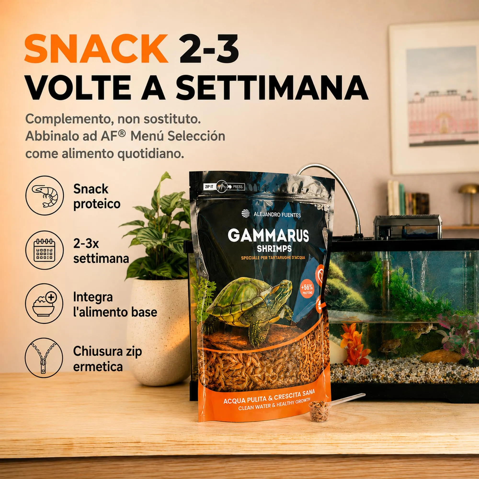 Alejandro Fuentes Gamberetti e Gammarus per Tartarughe d'Acqua 300g - immagine 5