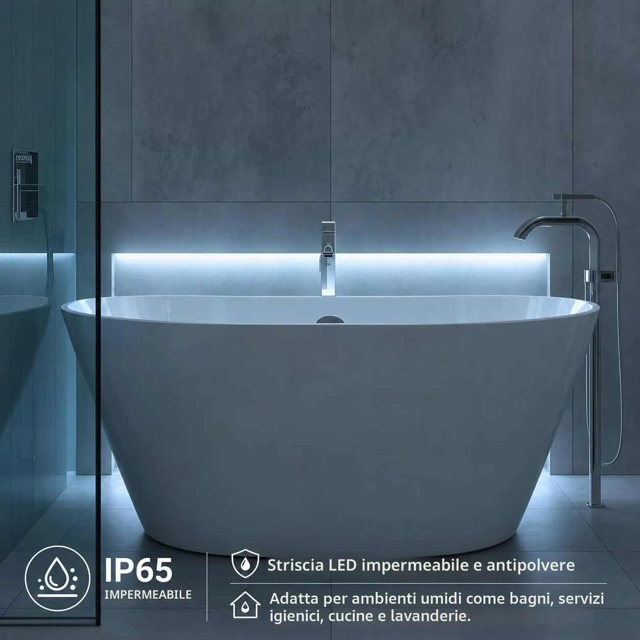 Jandei Striscia LED 220V 12W/m 600 LED 5500 Lm IP65 5m Luce Fredda - immagine 5