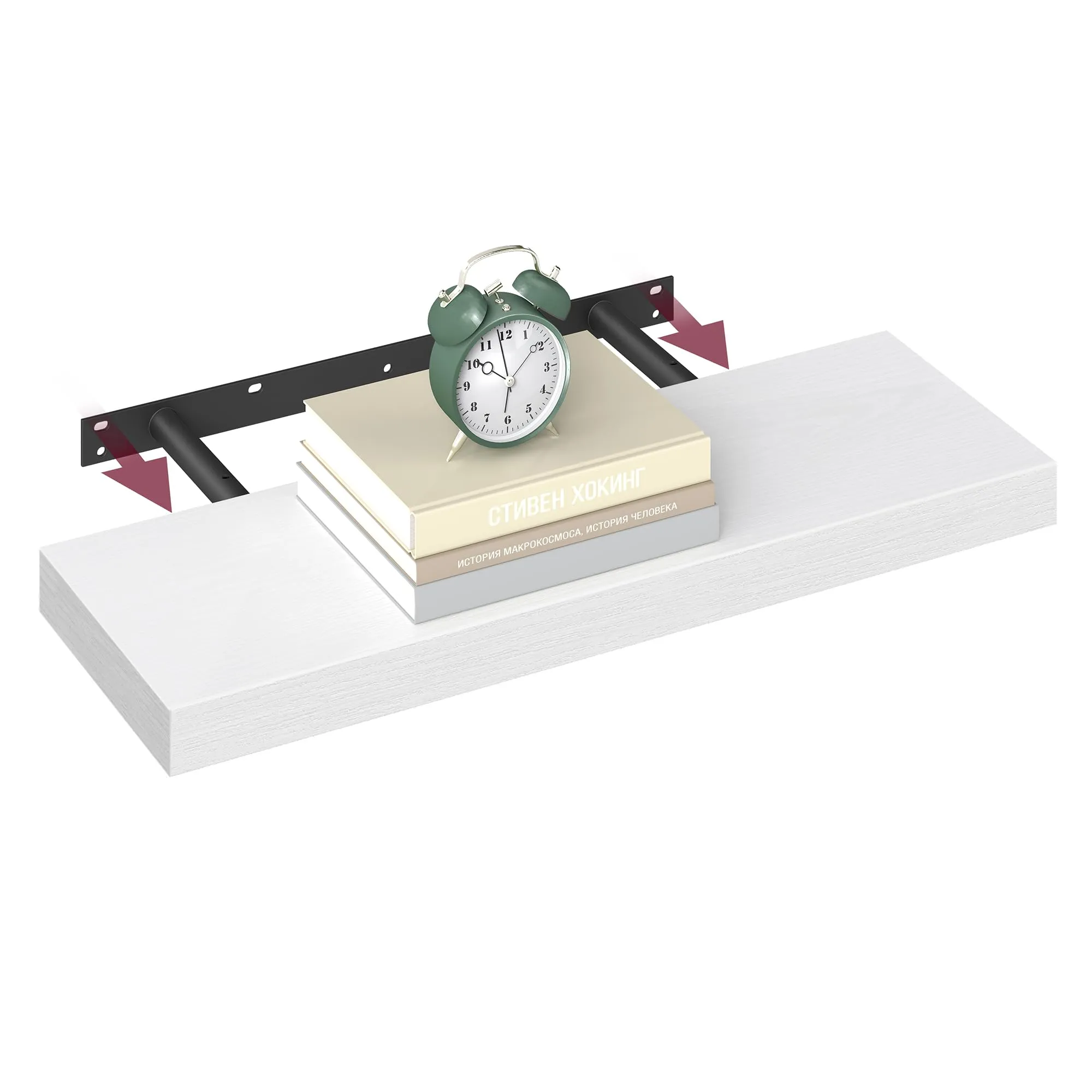 VASAGLE Mensola da Muro con Staffa a Scomparsa, 60 x 20 x 3,8 cm - immagine 1