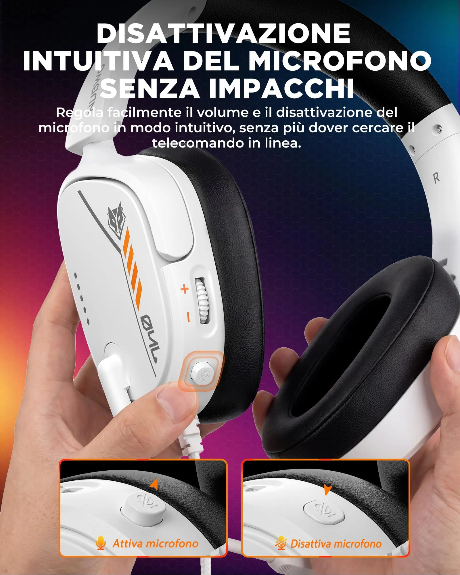 NUBWO HG04L Cuffie Gaming per PS5, PS4, Xbox Series X|S, Xbox One, Switch - immagine 4