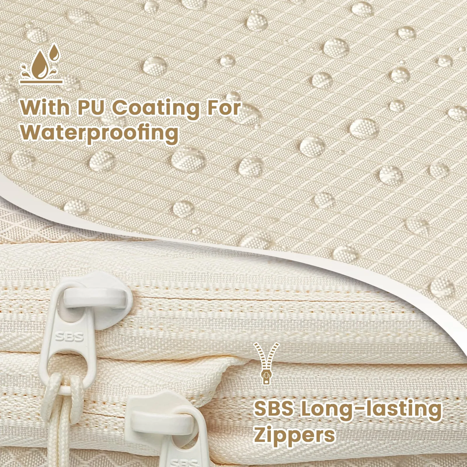 Samfolk Compression Packing Cubes, 8 Set, Waterproof, Butter Cream - immagine 2