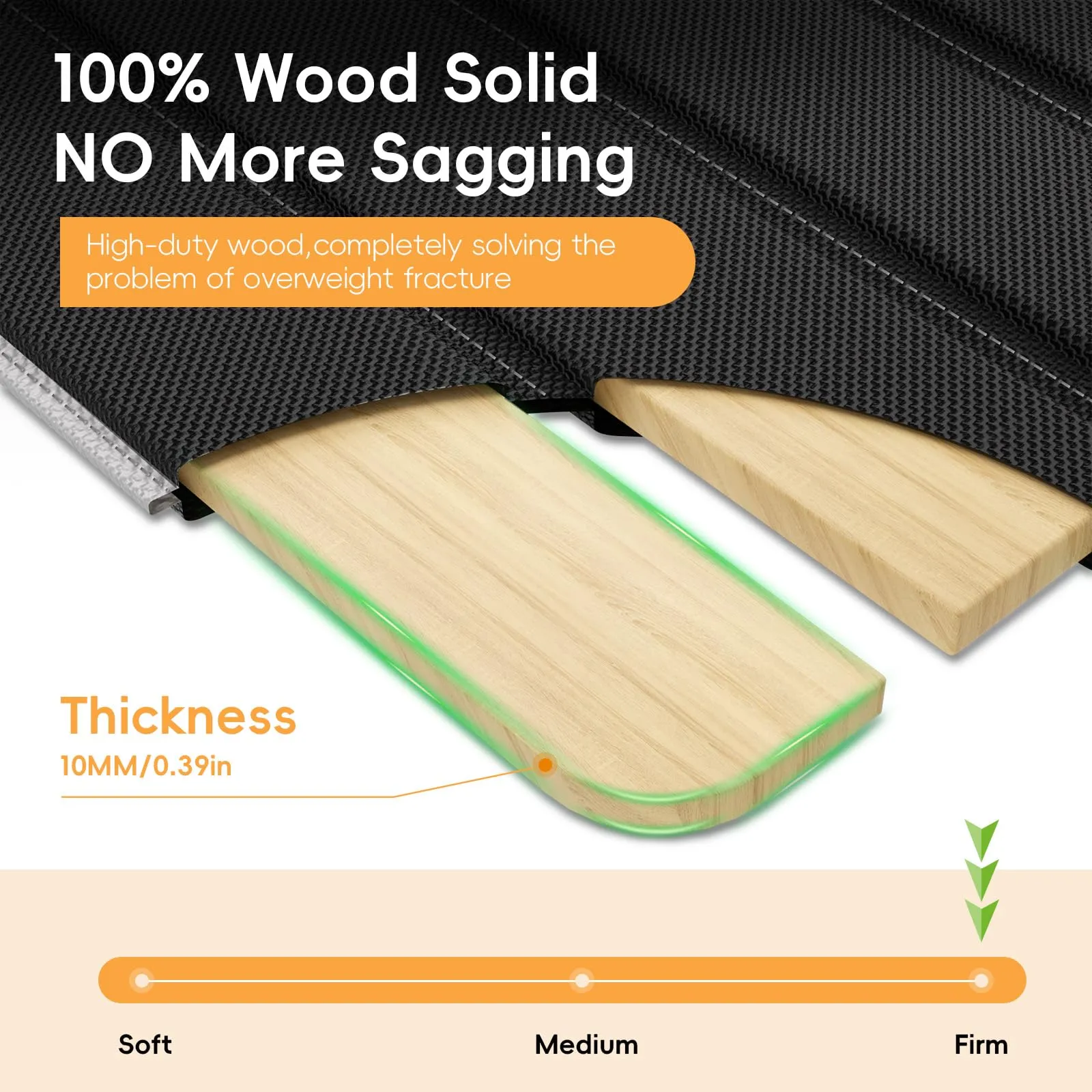 VERONLY Tavole di supporto per divano in legno, 60 x 205 cm, superficie Oxford, angoli arrotondati - immagine 5