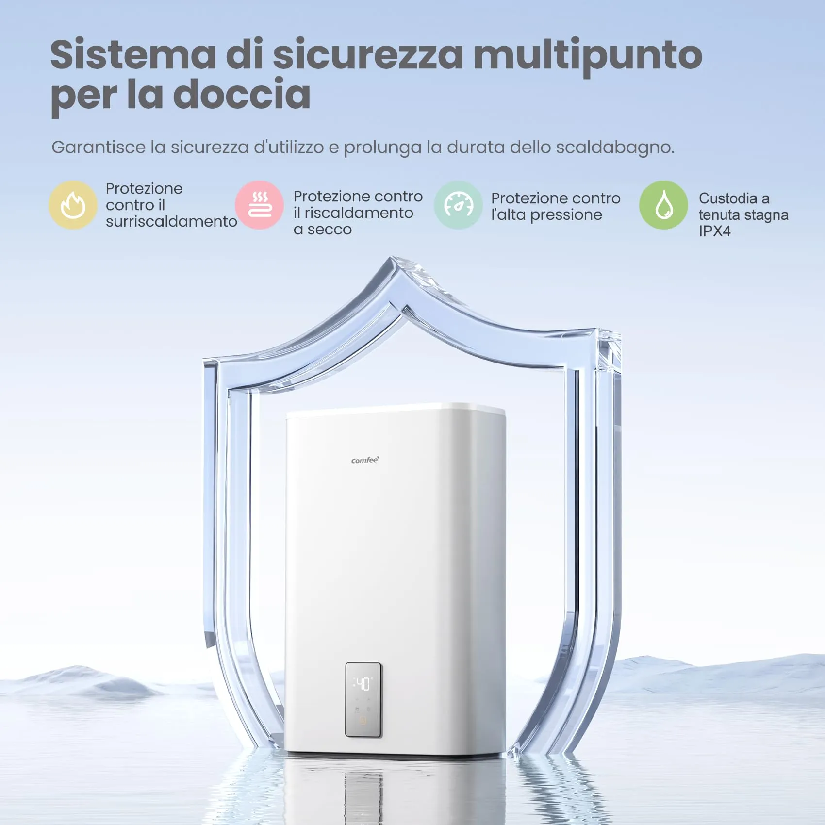COMFEE Scaldabagno Elettrico 74L Sotto Lavello Doppia Tanica WiFi Bianco CWH15ED1380EUW - immagine 13
