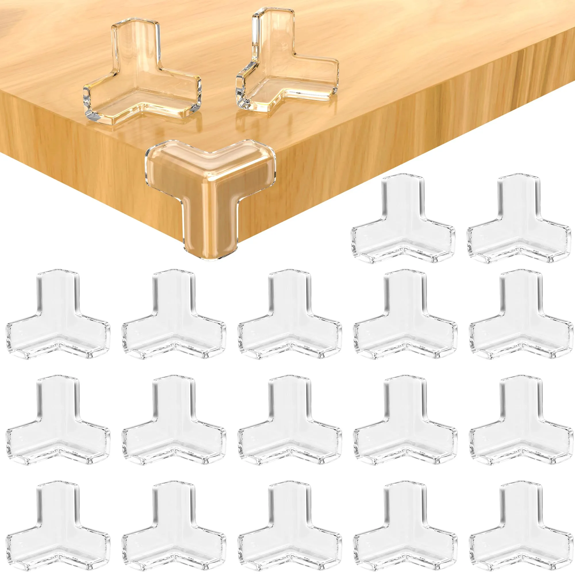 Elalove Paraspigoli per Bambini a T in Gomma Trasparente, 3,3 x 3,3 x 3,3 cm, 20 Pezzi - immagine 2