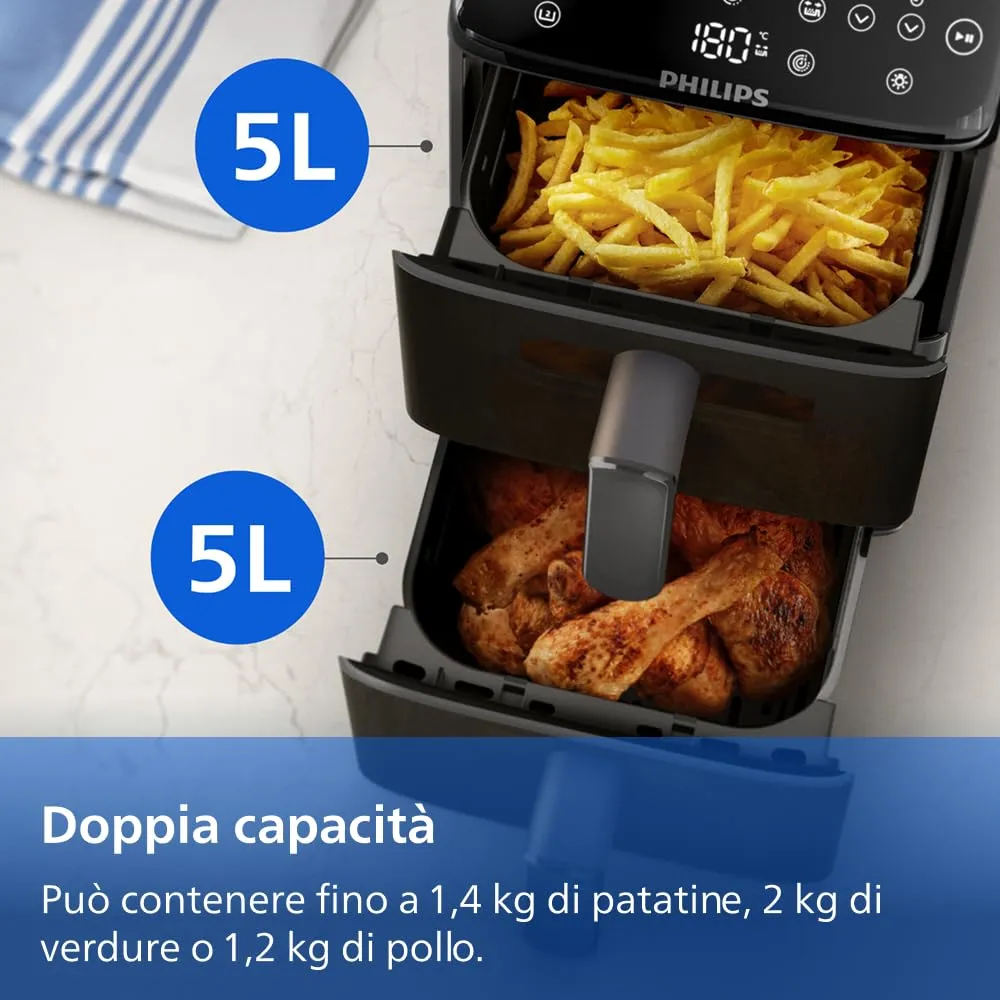 Philips Airfryer 4000 Verticale 10L (5+5L) NA460/00 - immagine 6