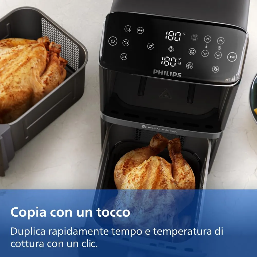 Philips Airfryer 4000 Verticale 10L (5+5L) NA460/00 - immagine 8