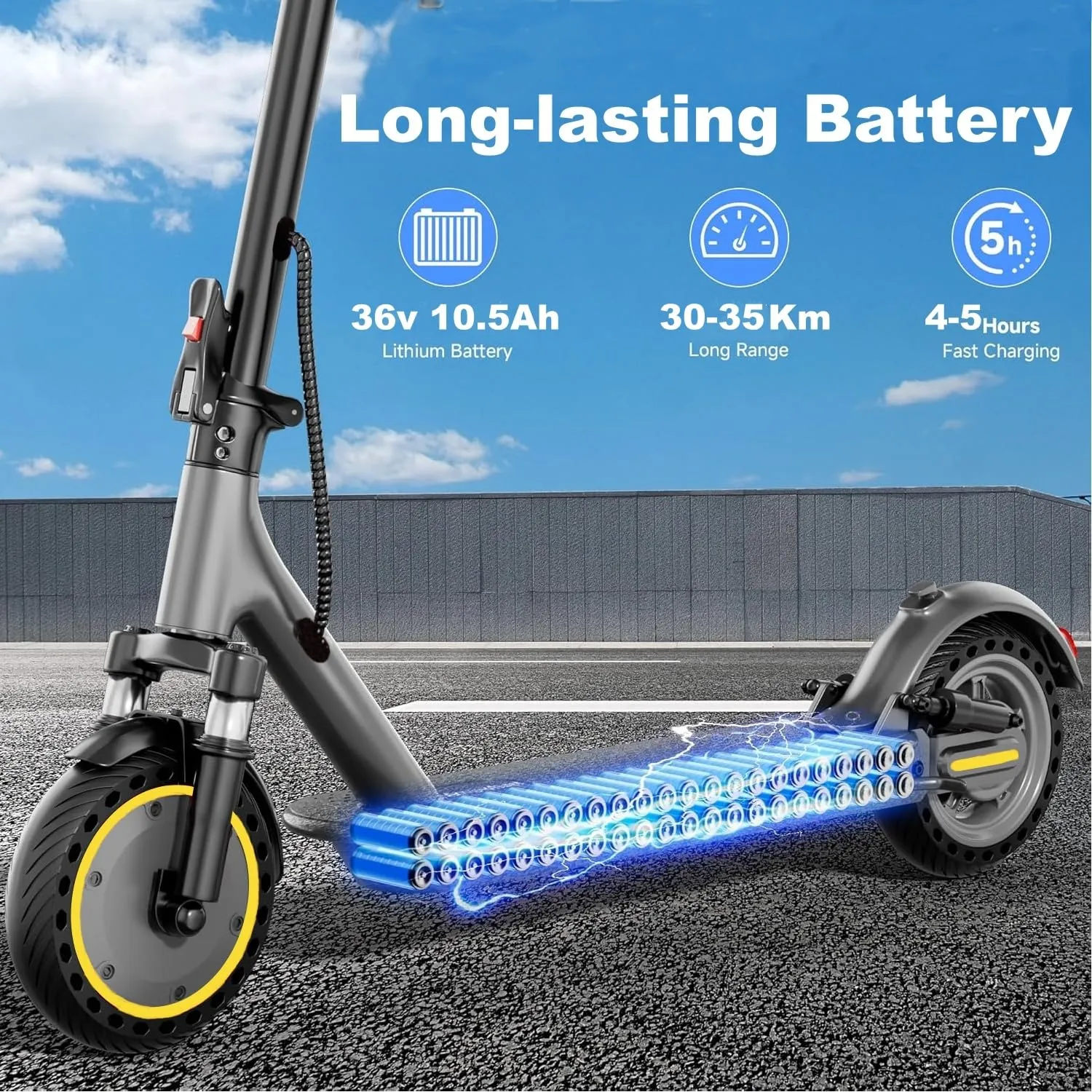 Riceel Monopattino Elettrico Adulto 350W, Doppia Sospensione, Autonomia 30-35 km - immagine 4