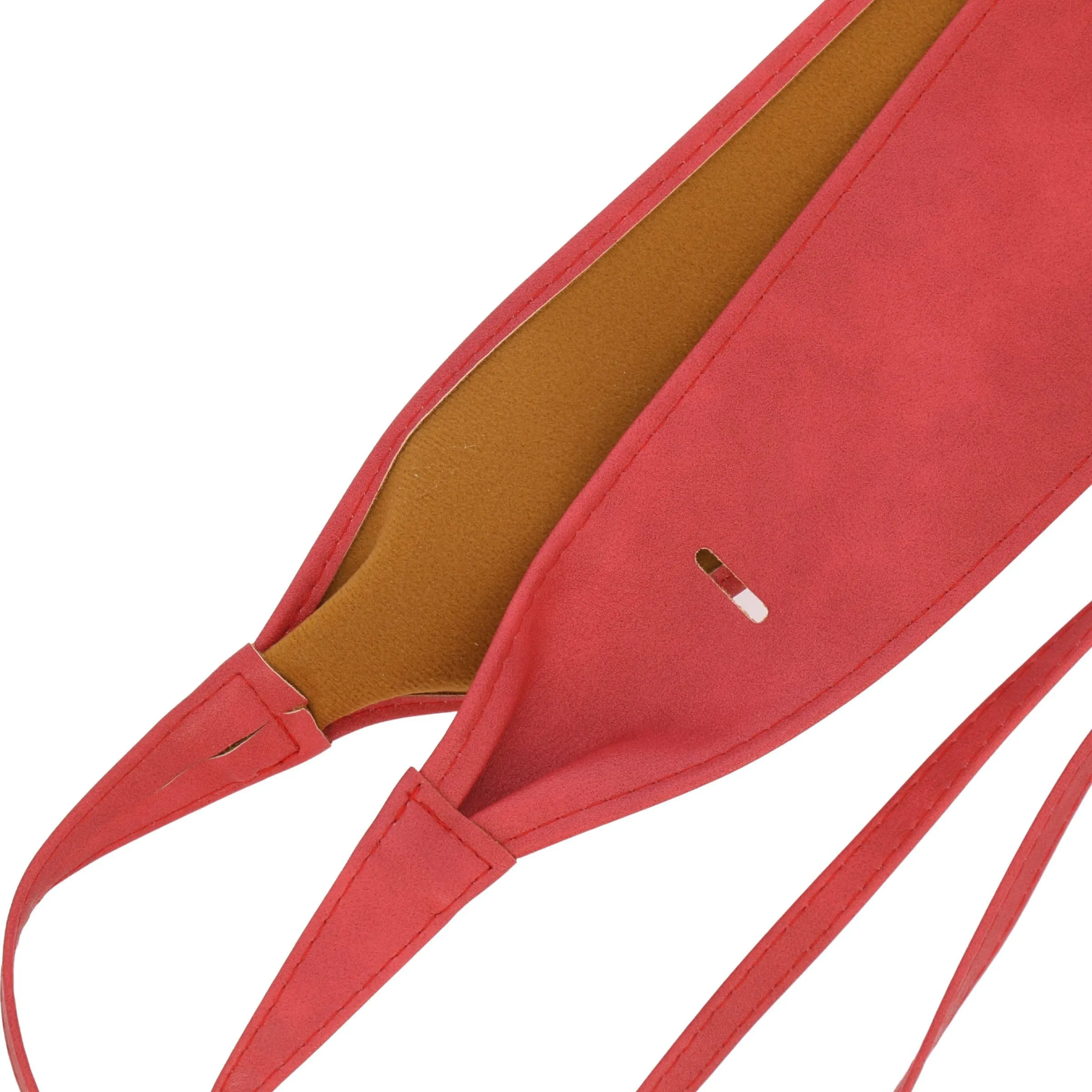 FASHIONGEN Cintura Obi da donna in similpelle, Rosso lampone, S-M - immagine 8