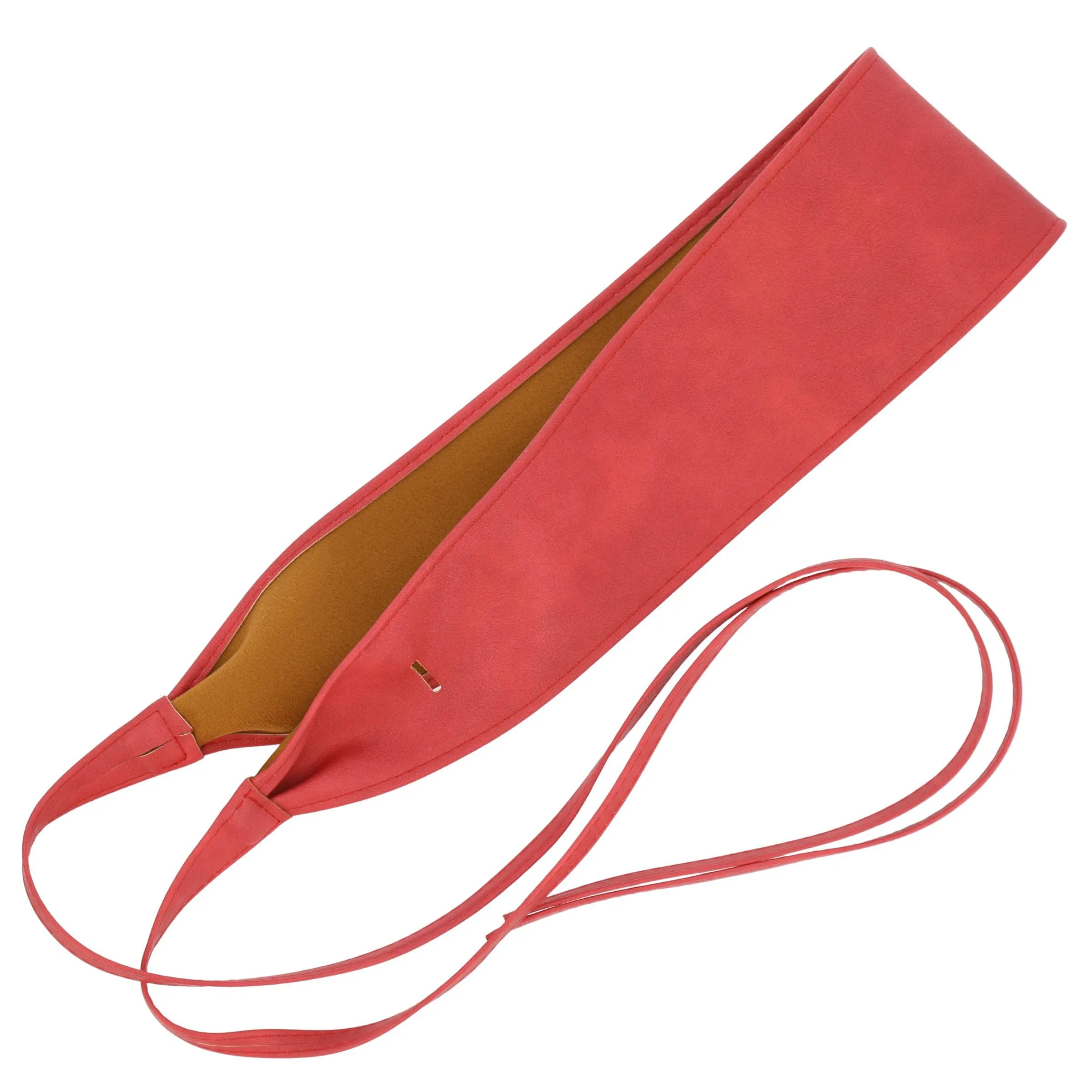 FASHIONGEN Cintura Obi da donna in similpelle, Rosso lampone, L-XL - immagine 4