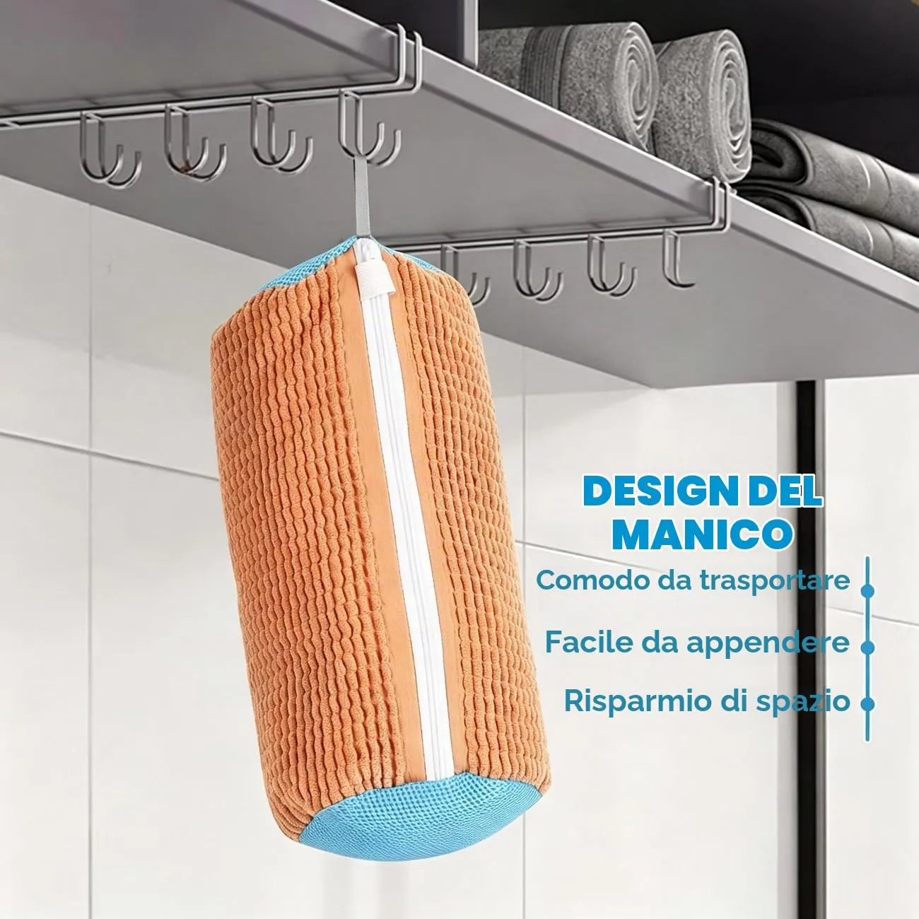 WUFANC Sacchetti per Lavaggio Scarpe in Lavatrice, 2 Pezzi, Microfibra con Cerniera Invisibile - immagine 6